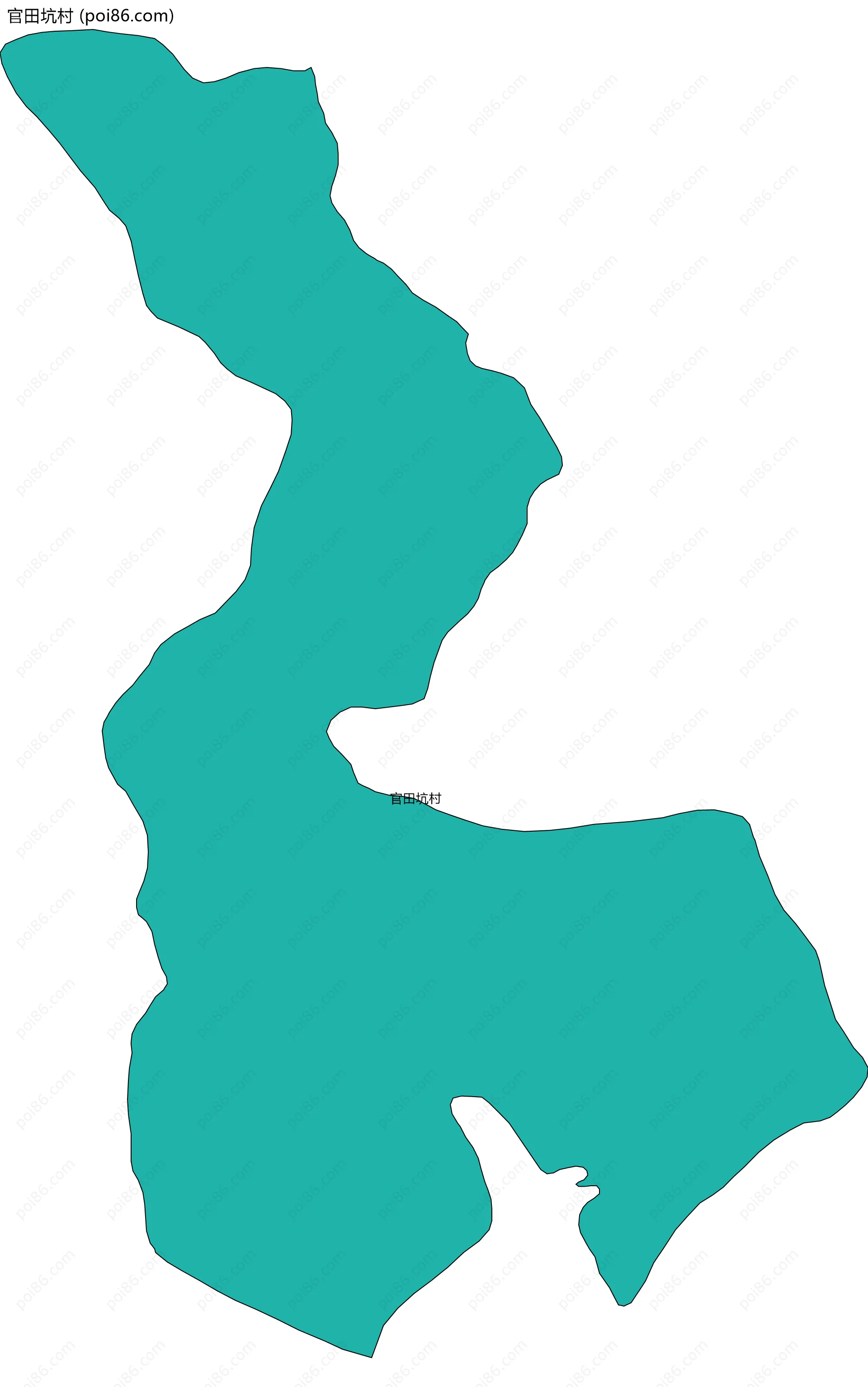 官田坑村边界地图