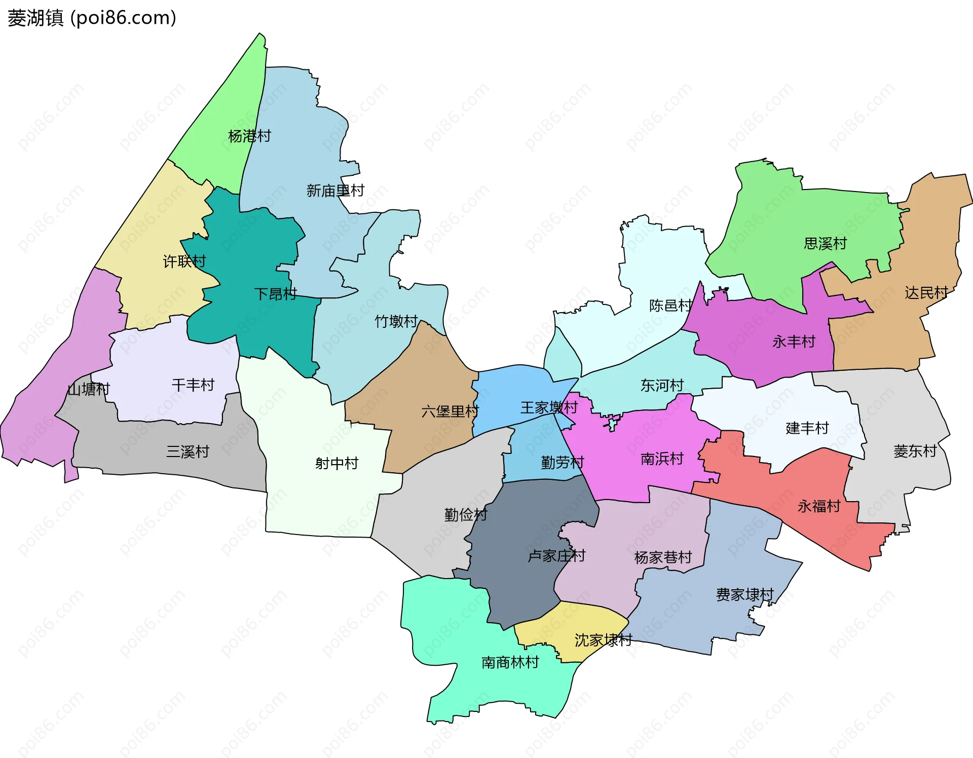 菱湖镇边界地图(五级行政区划)