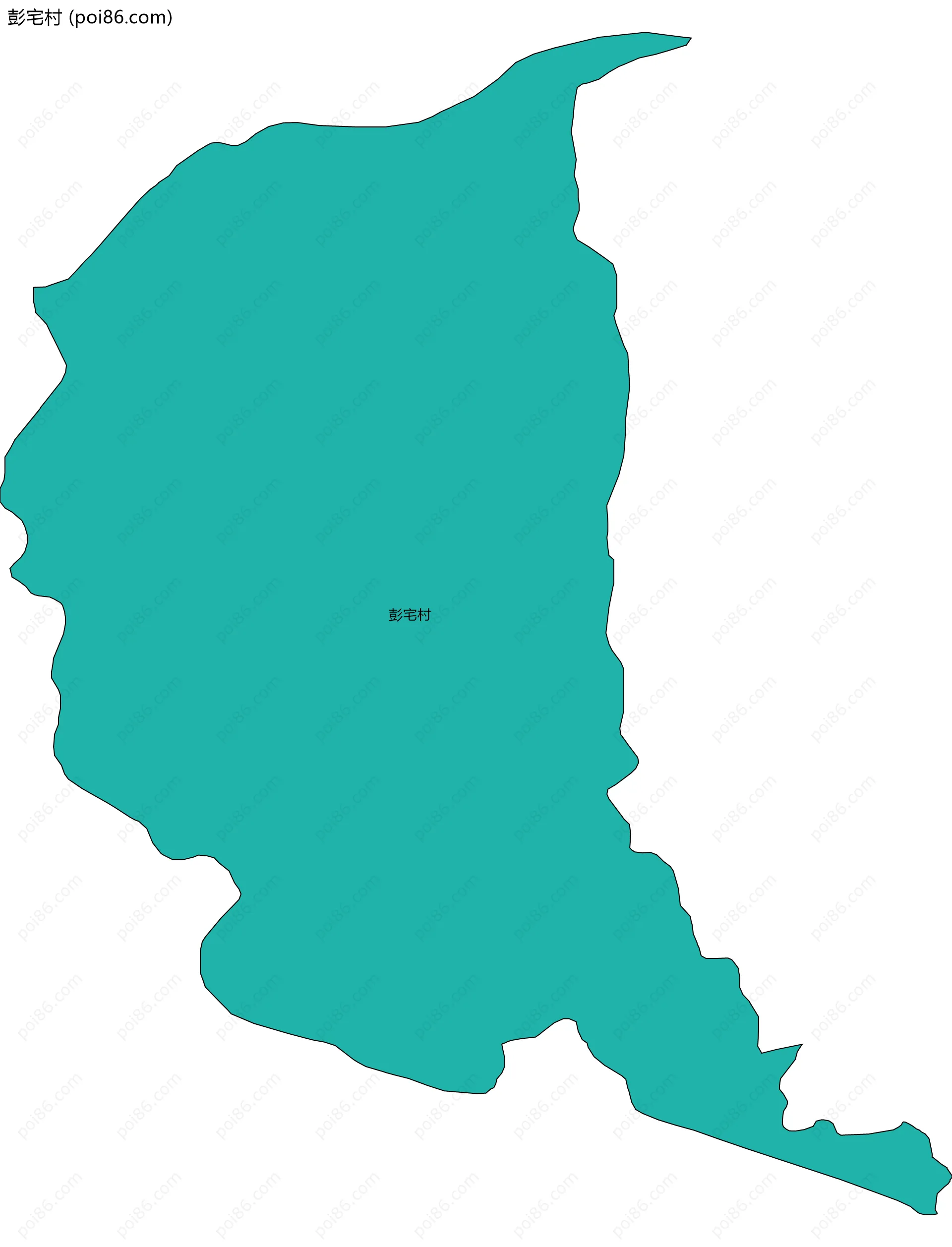 彭宅村边界地图