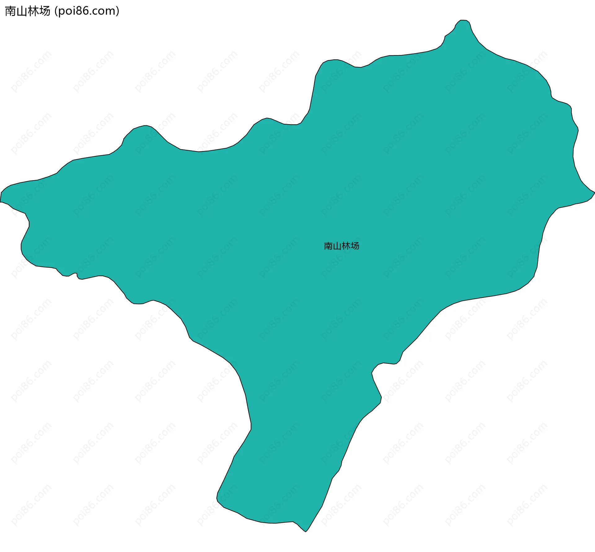 南山林场边界地图(五级行政区划)