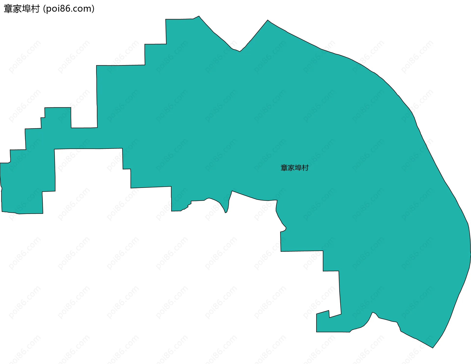 章家埠村边界地图