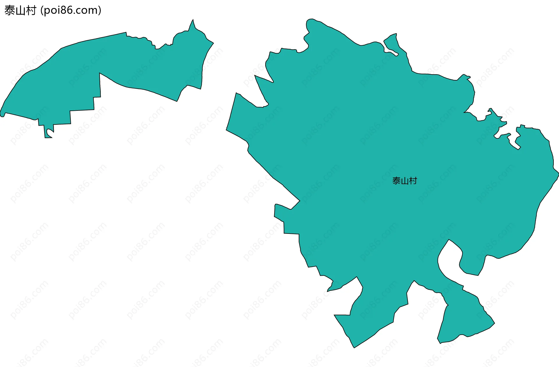 泰山村边界地图