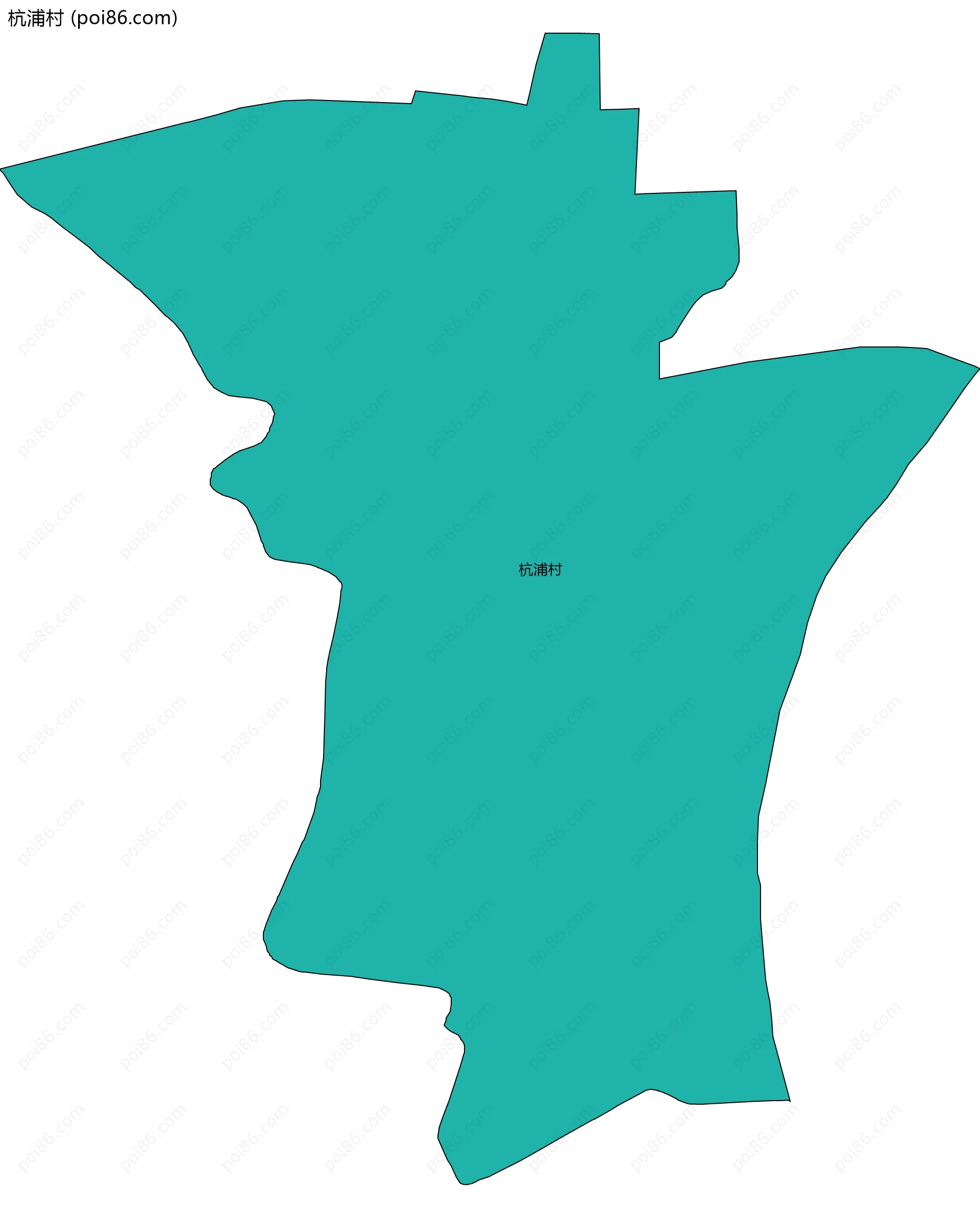 杭浦村边界地图