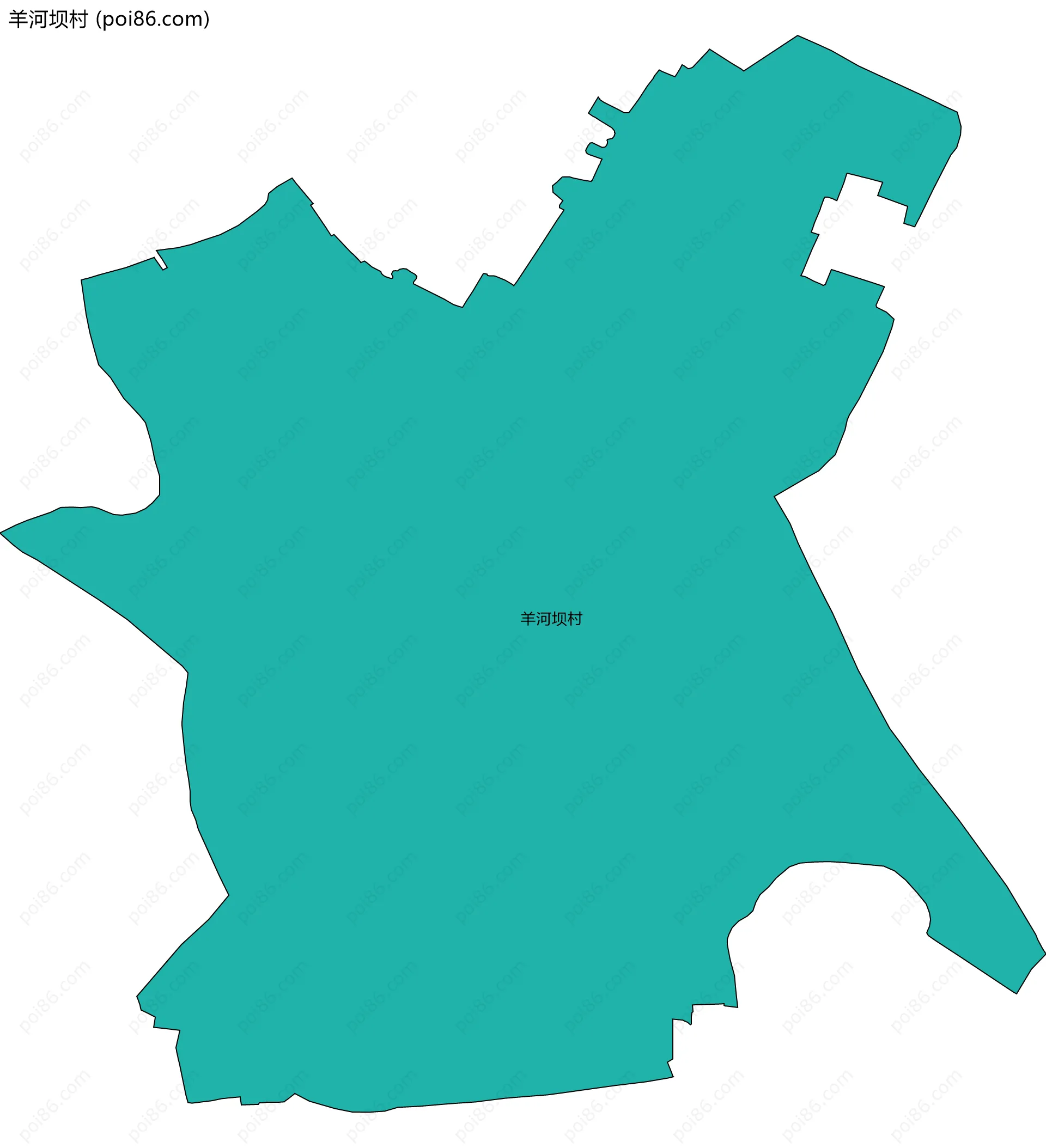 羊河坝村边界地图