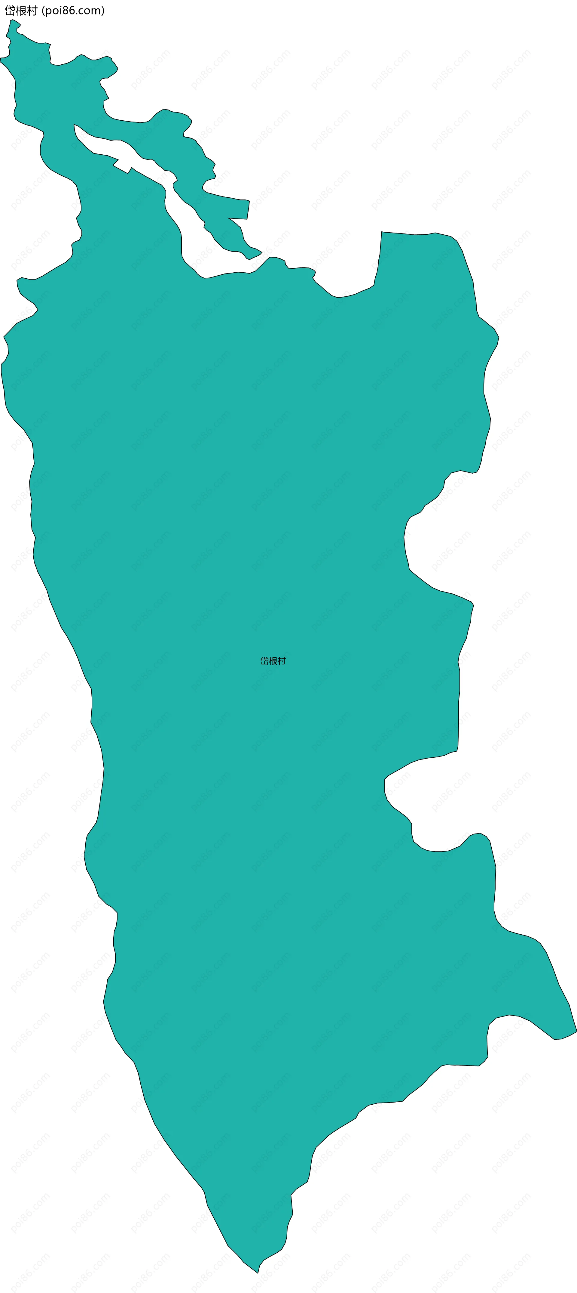 岱根村边界地图