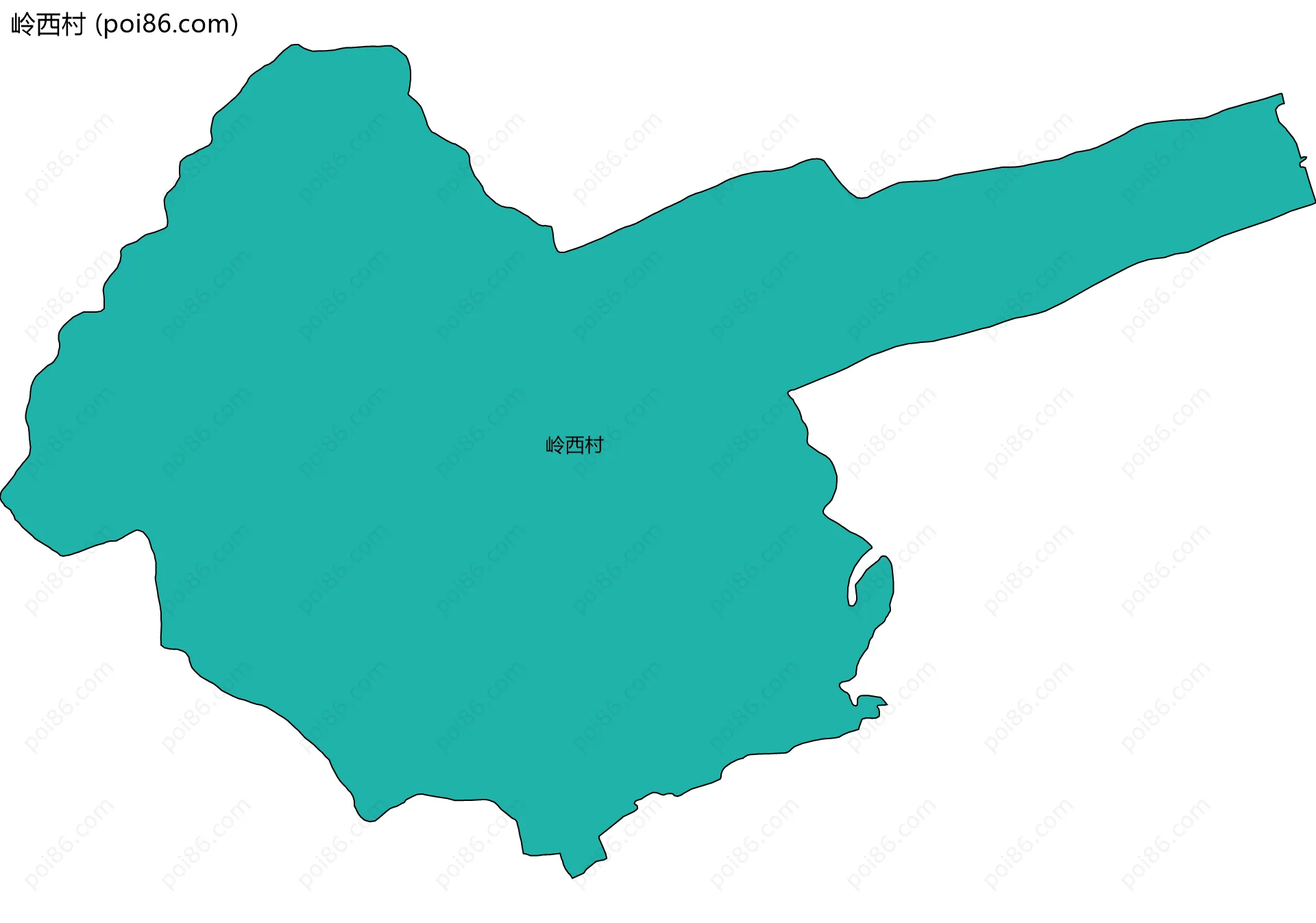岭西村边界地图