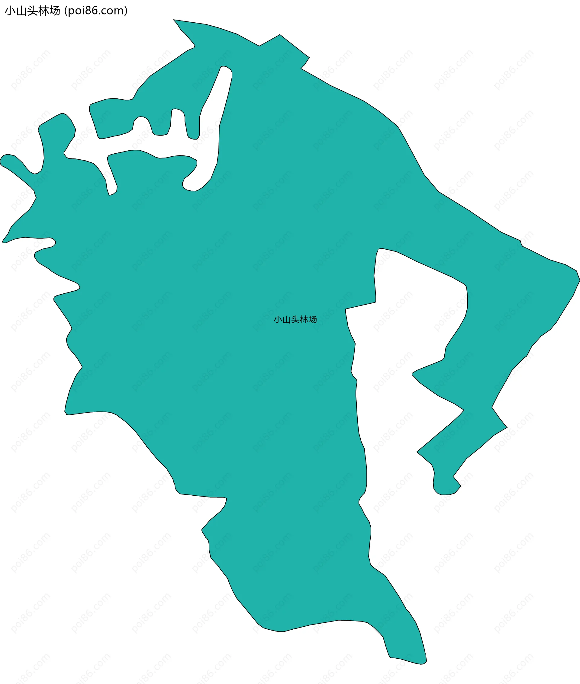 小山头林场边界地图(五级行政区划)