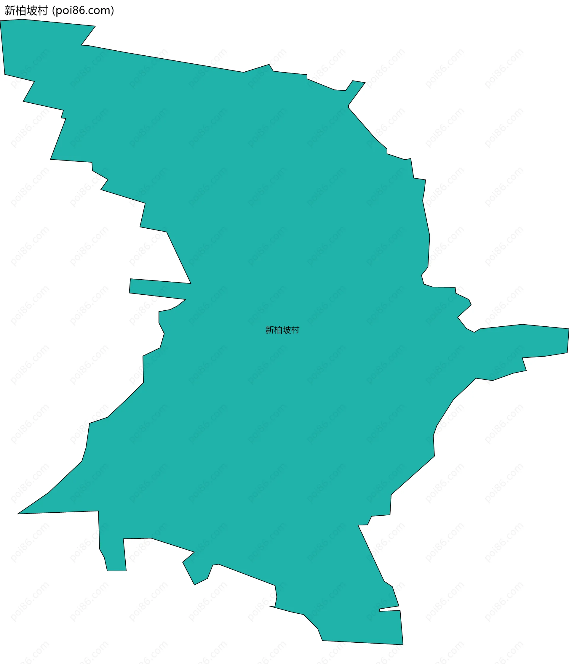 新柏坡村边界地图