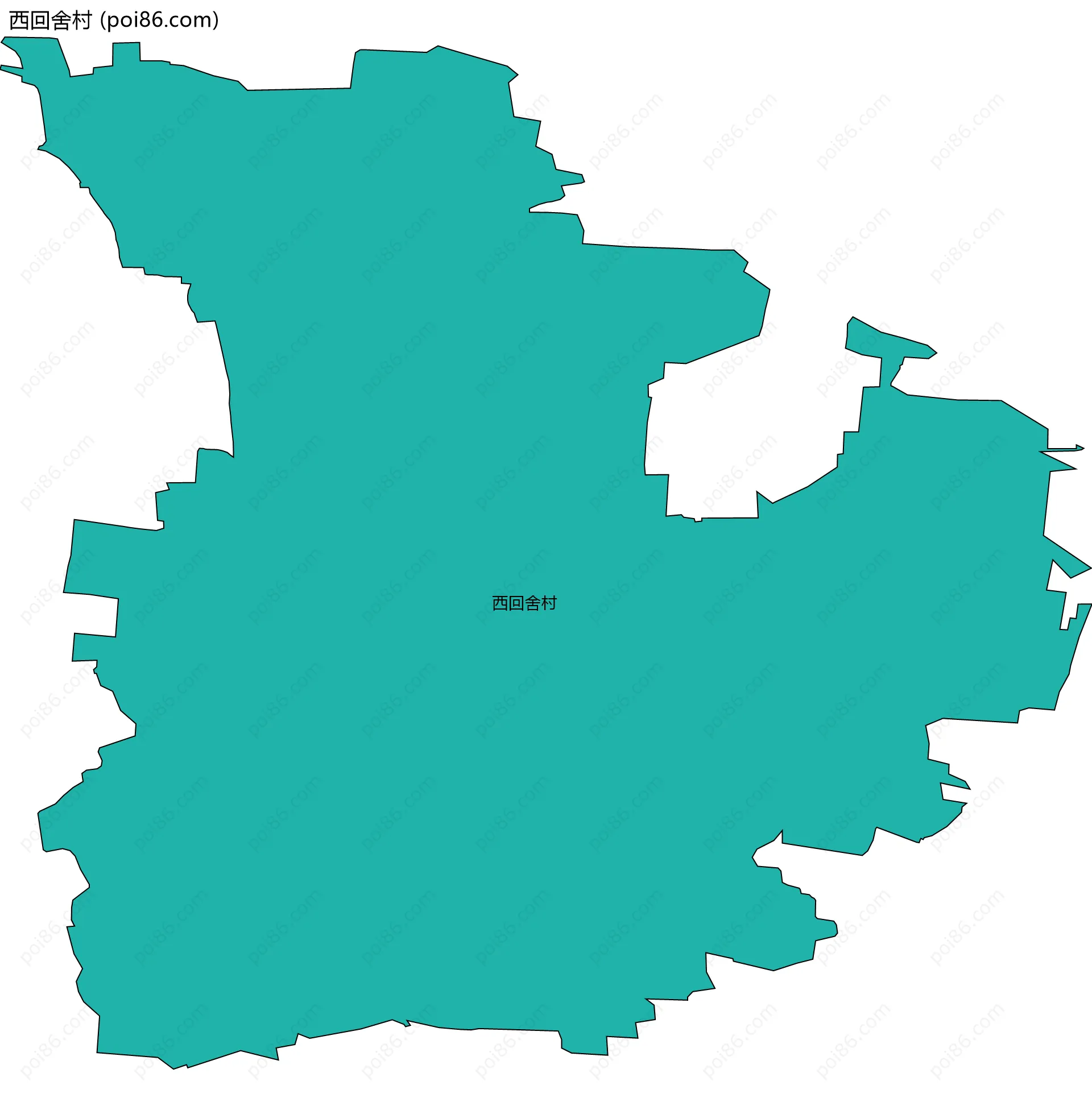 西回舍村边界地图