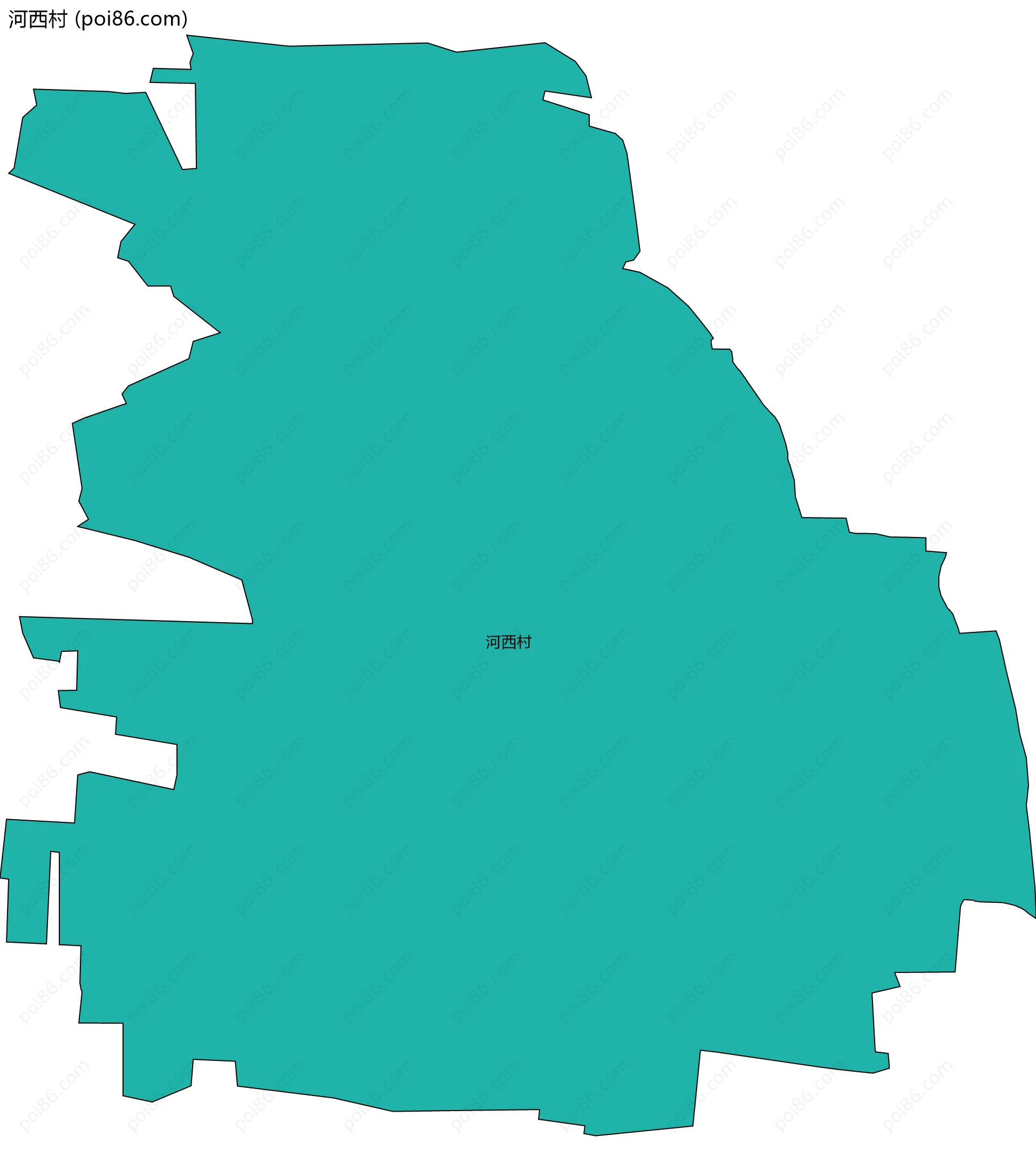 河西村边界地图