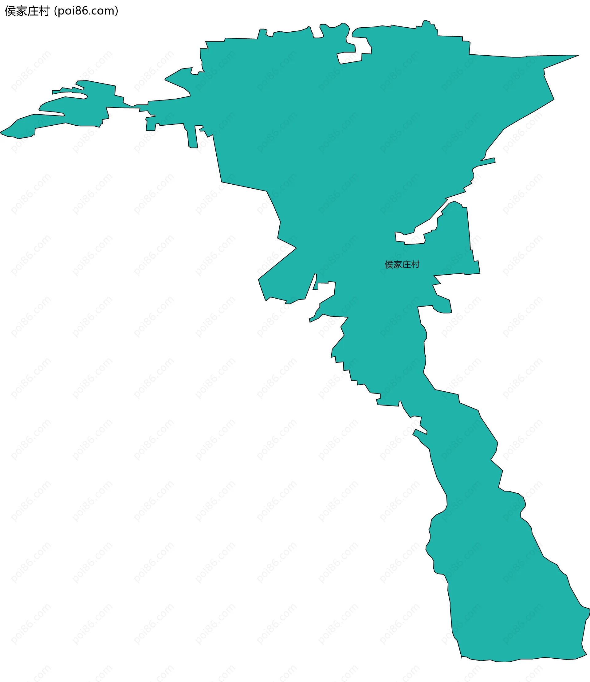 侯家庄村边界地图