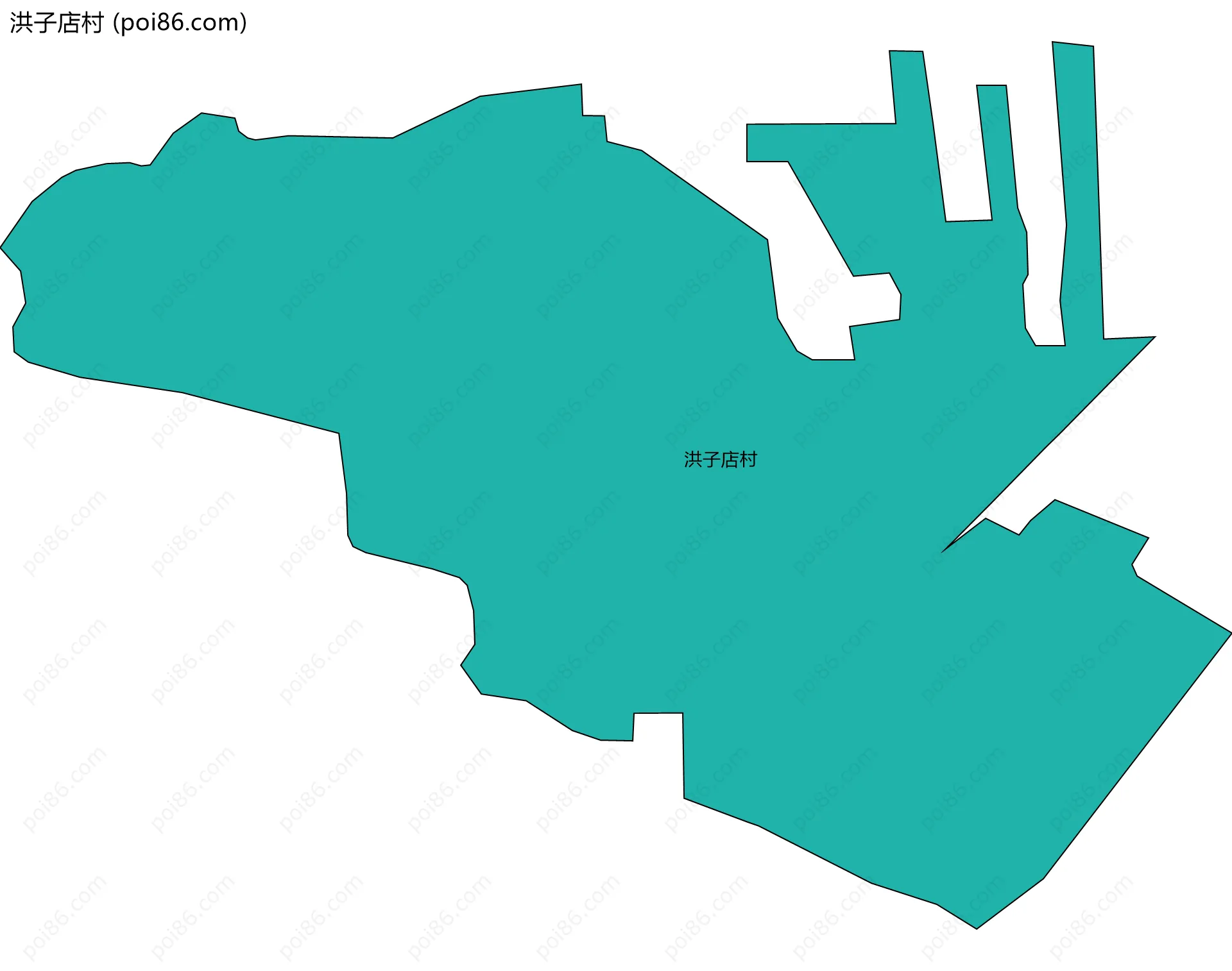 洪子店村边界地图