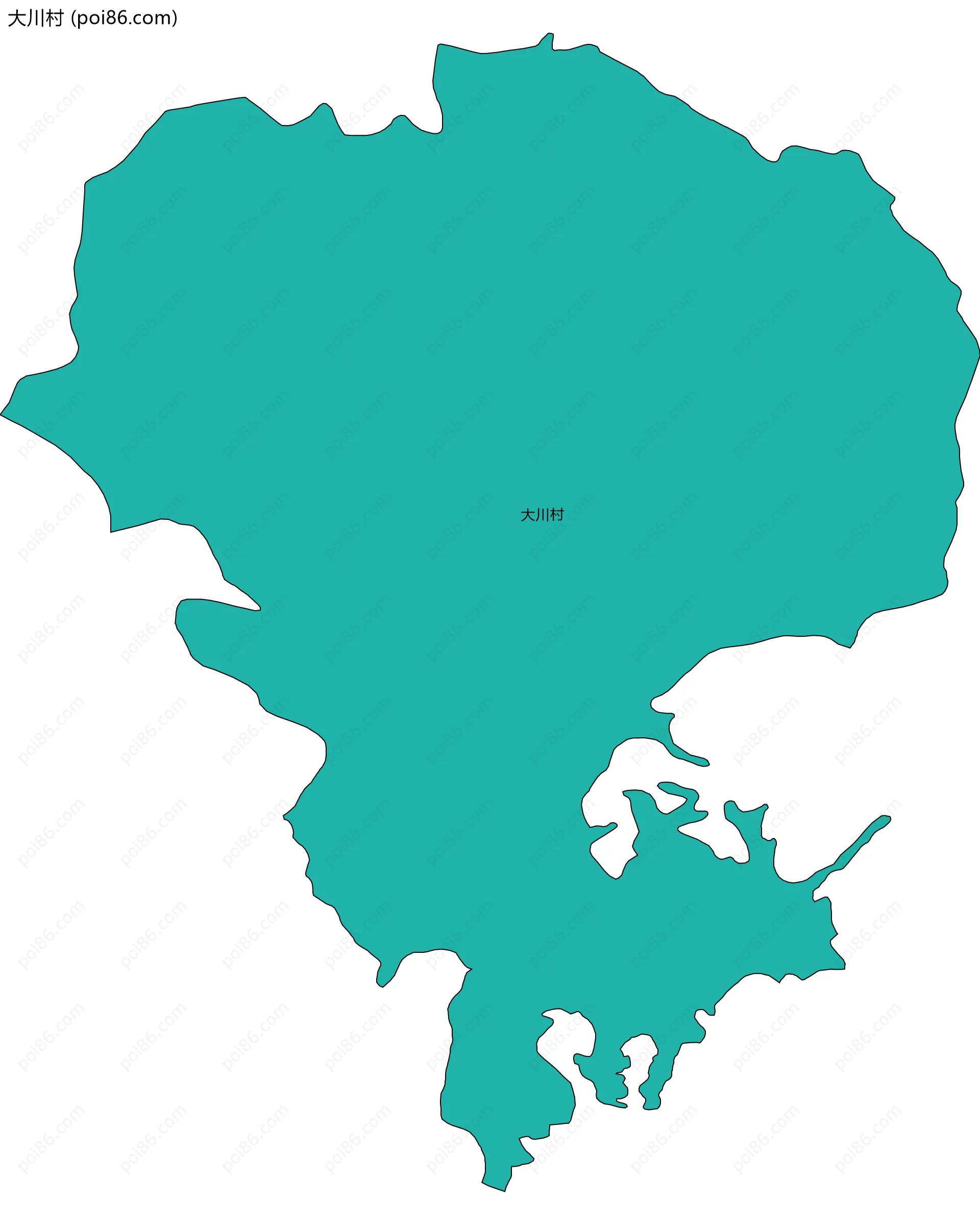 大川村边界地图