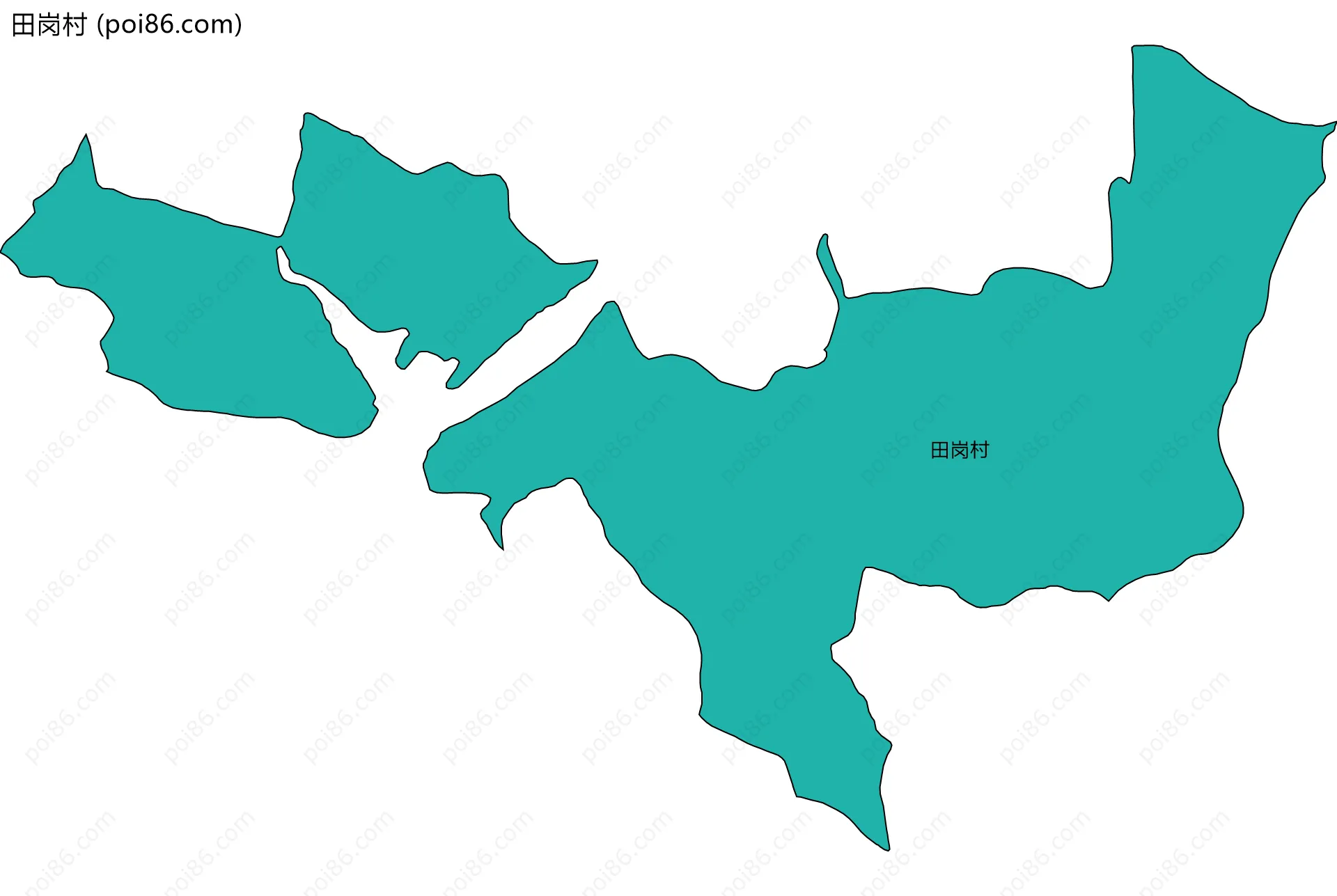 田岗村边界地图