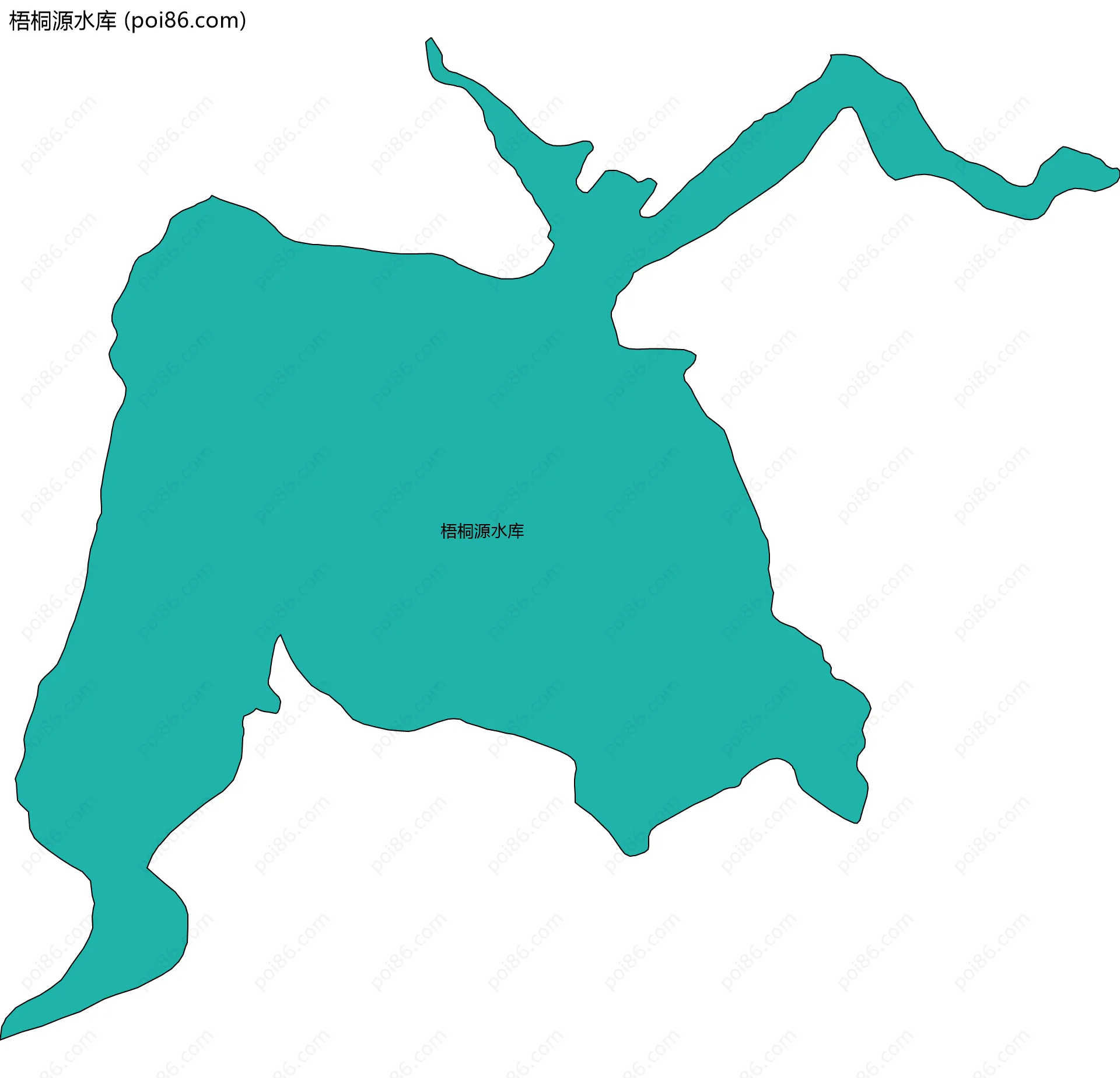 梧桐源水库边界地图