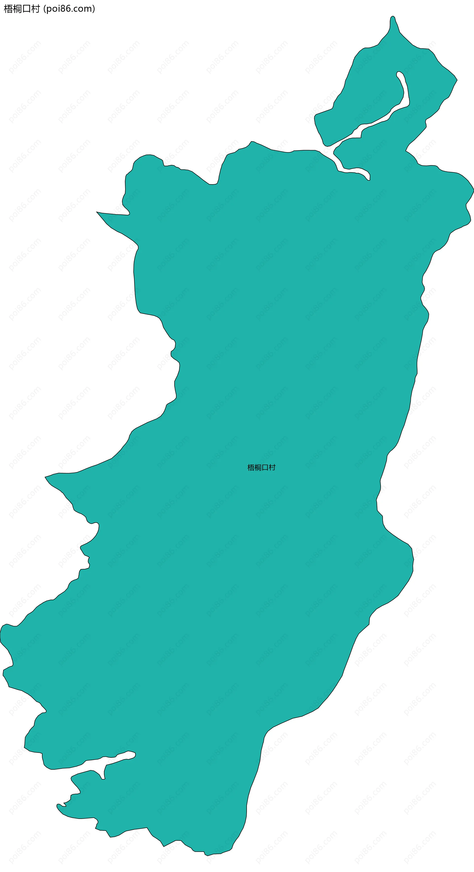 梧桐口村边界地图