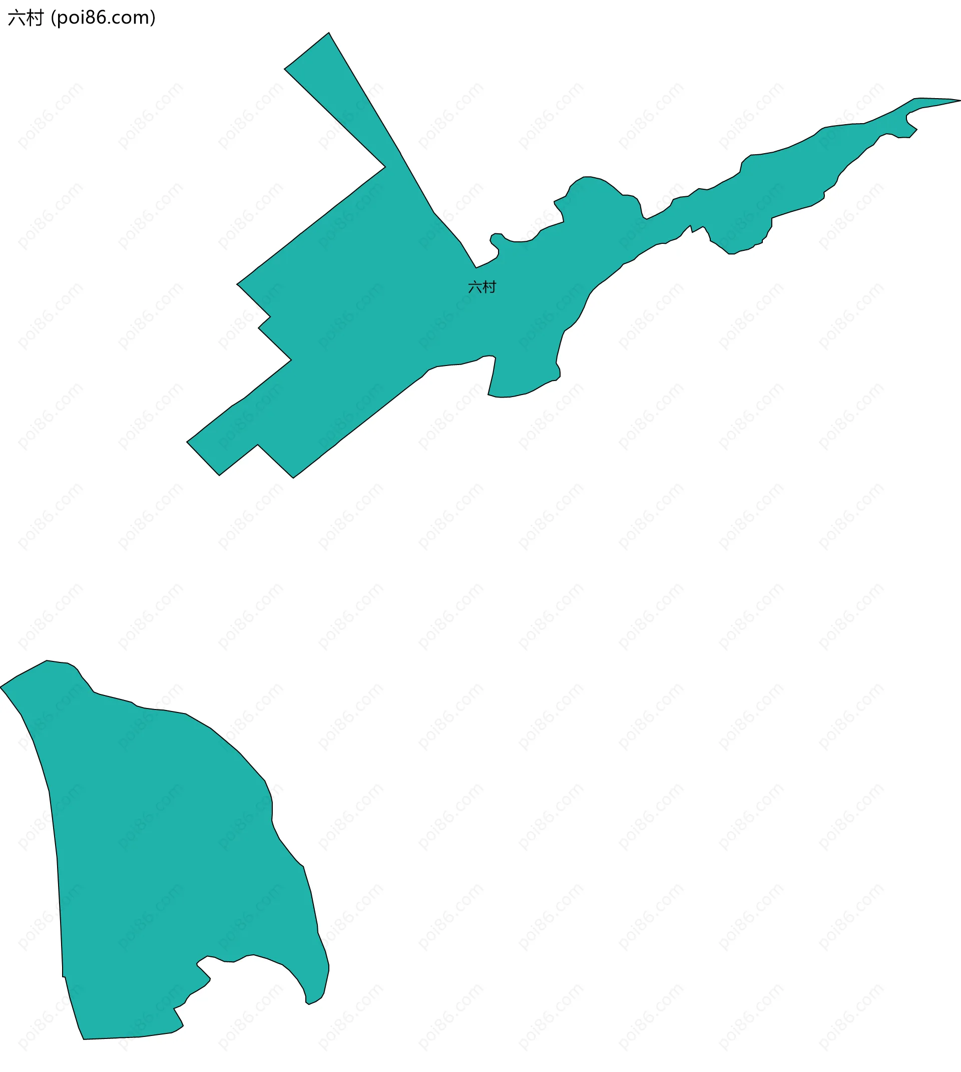 六村边界地图