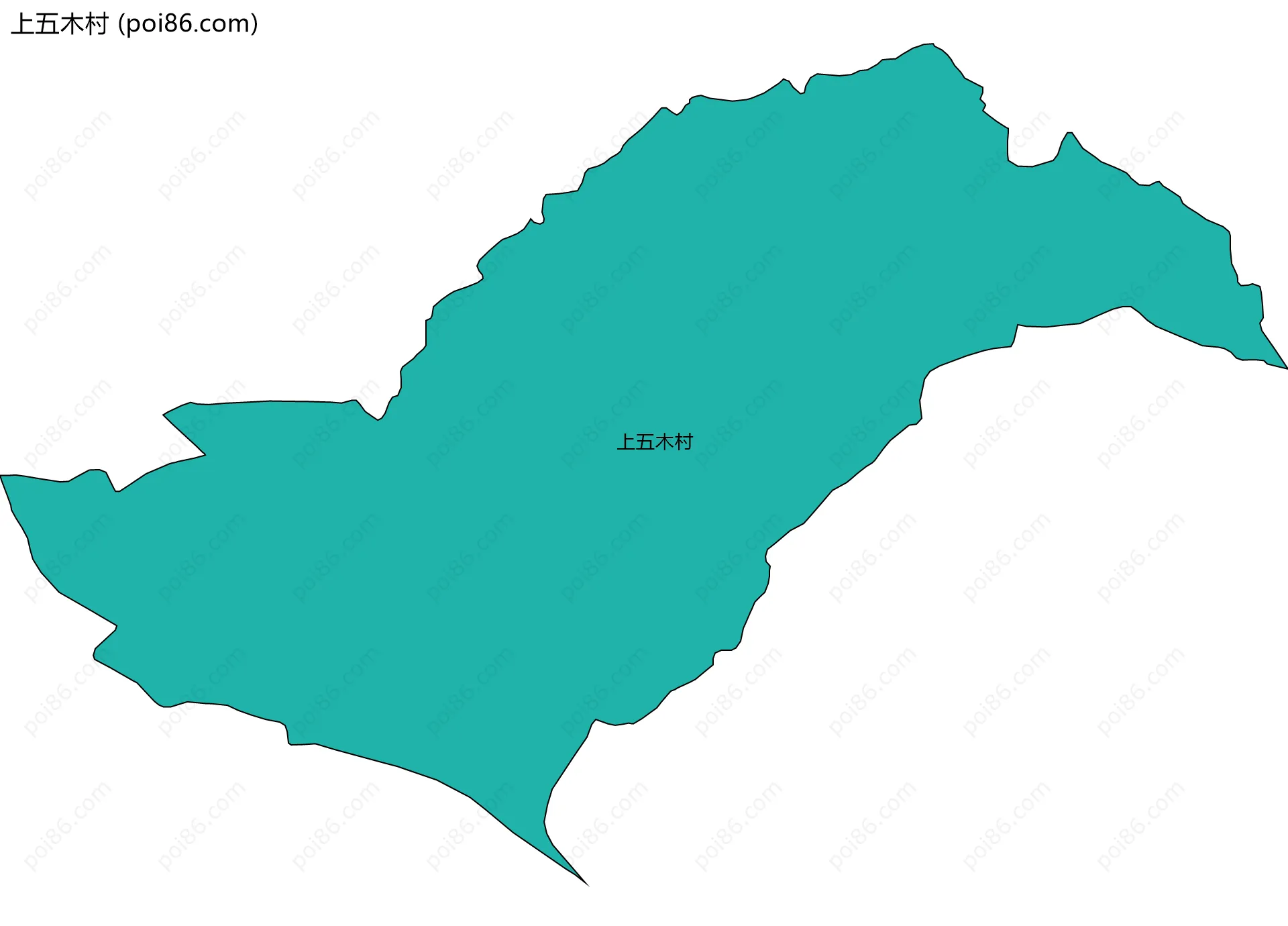 上五木村边界地图