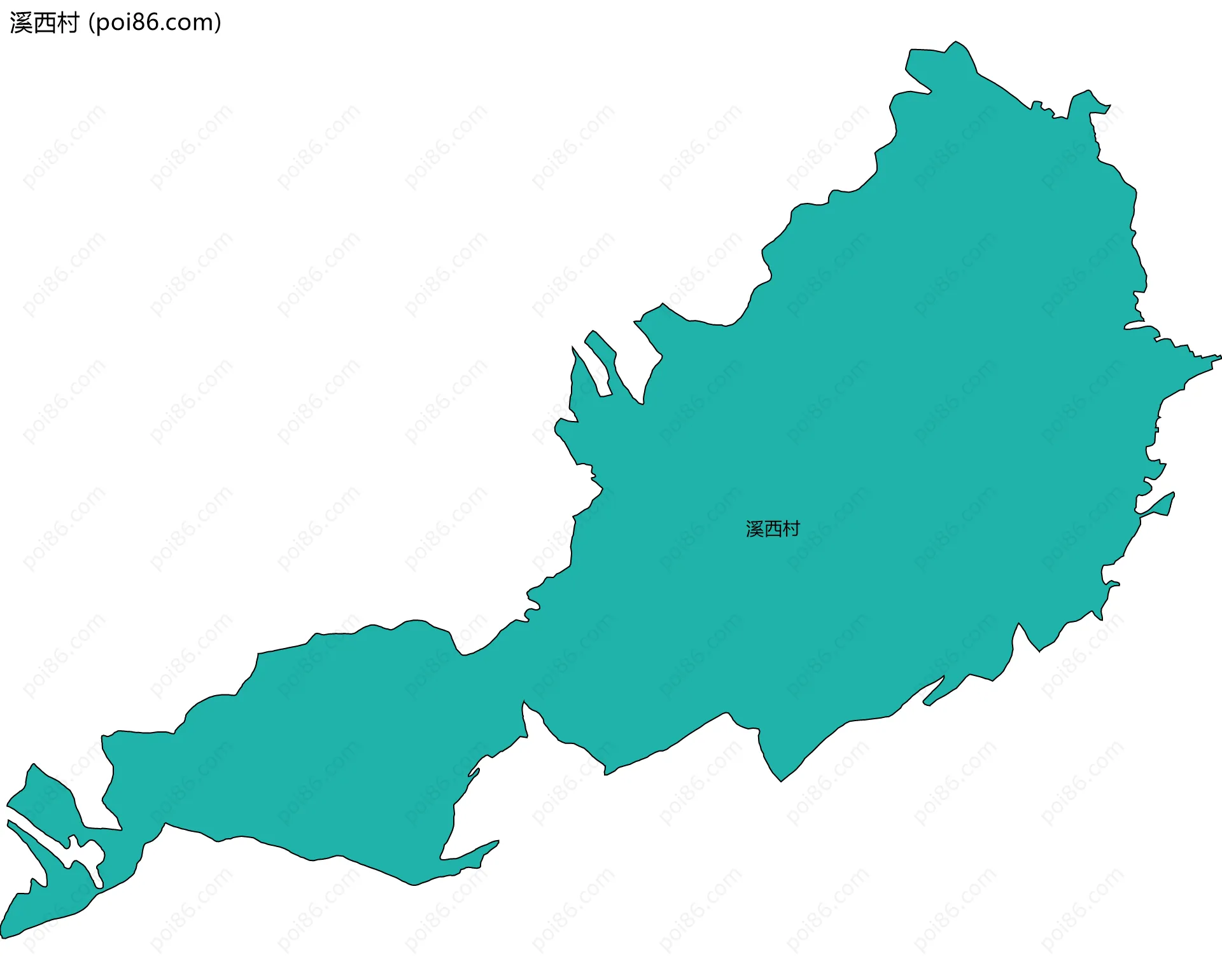 溪西村边界地图