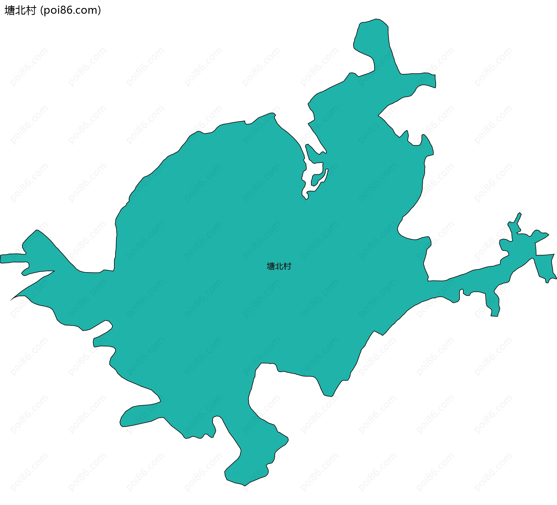 塘北村边界地图