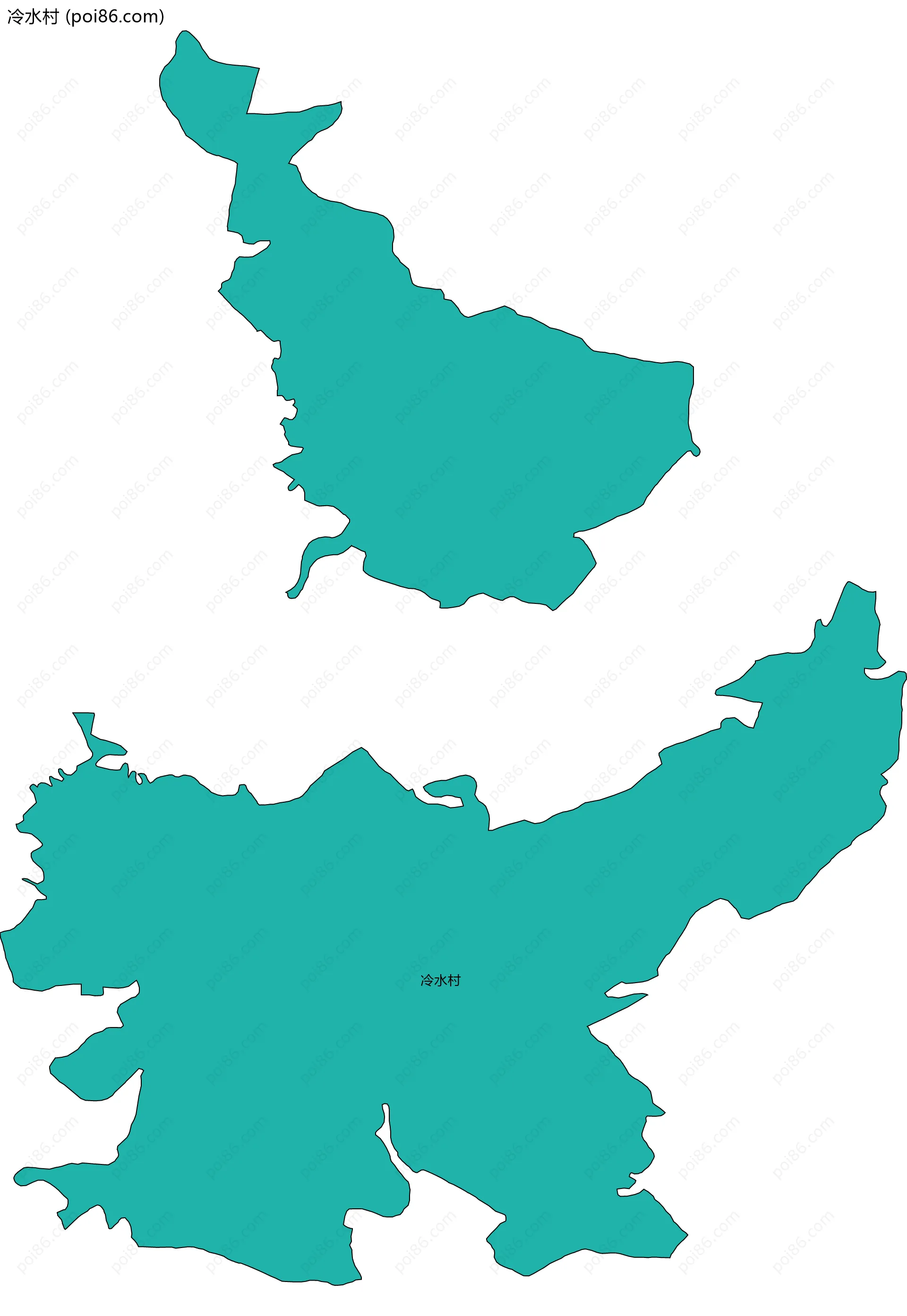冷水村边界地图