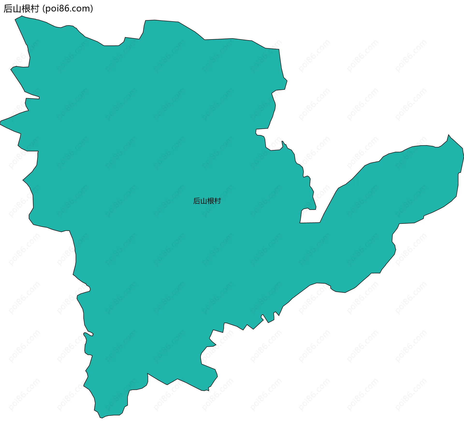 后山根村边界地图