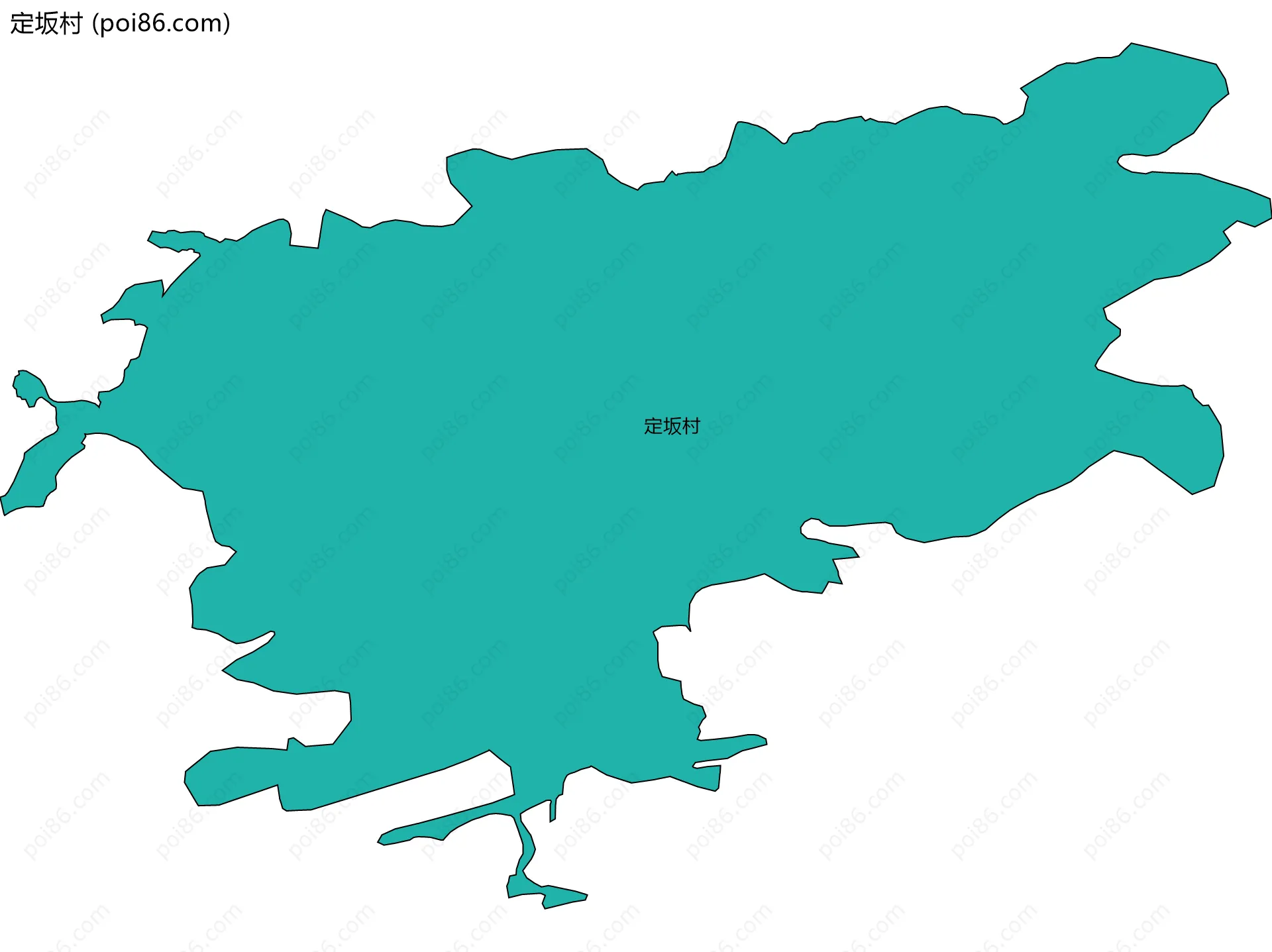 定坂村边界地图