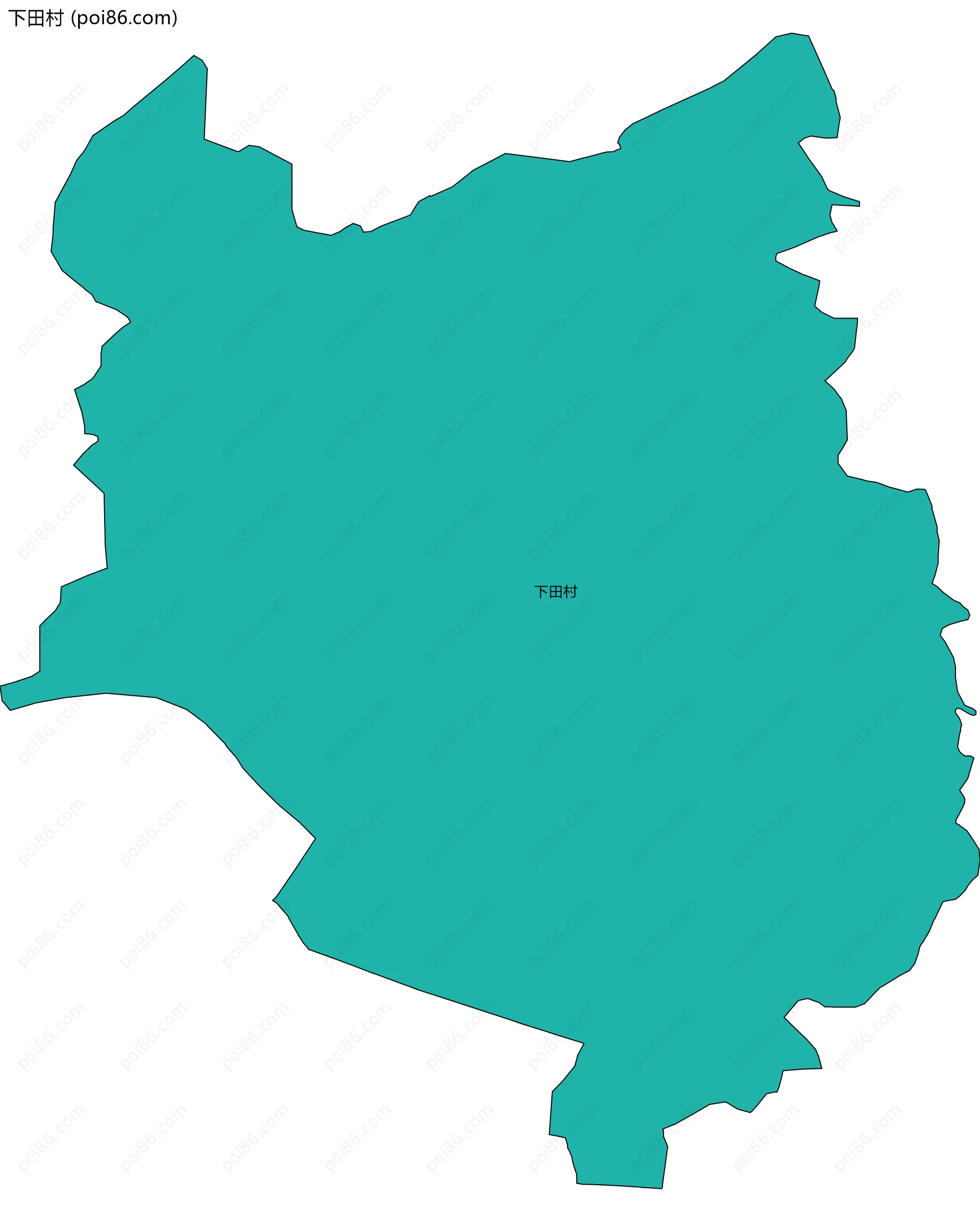 下田村边界地图