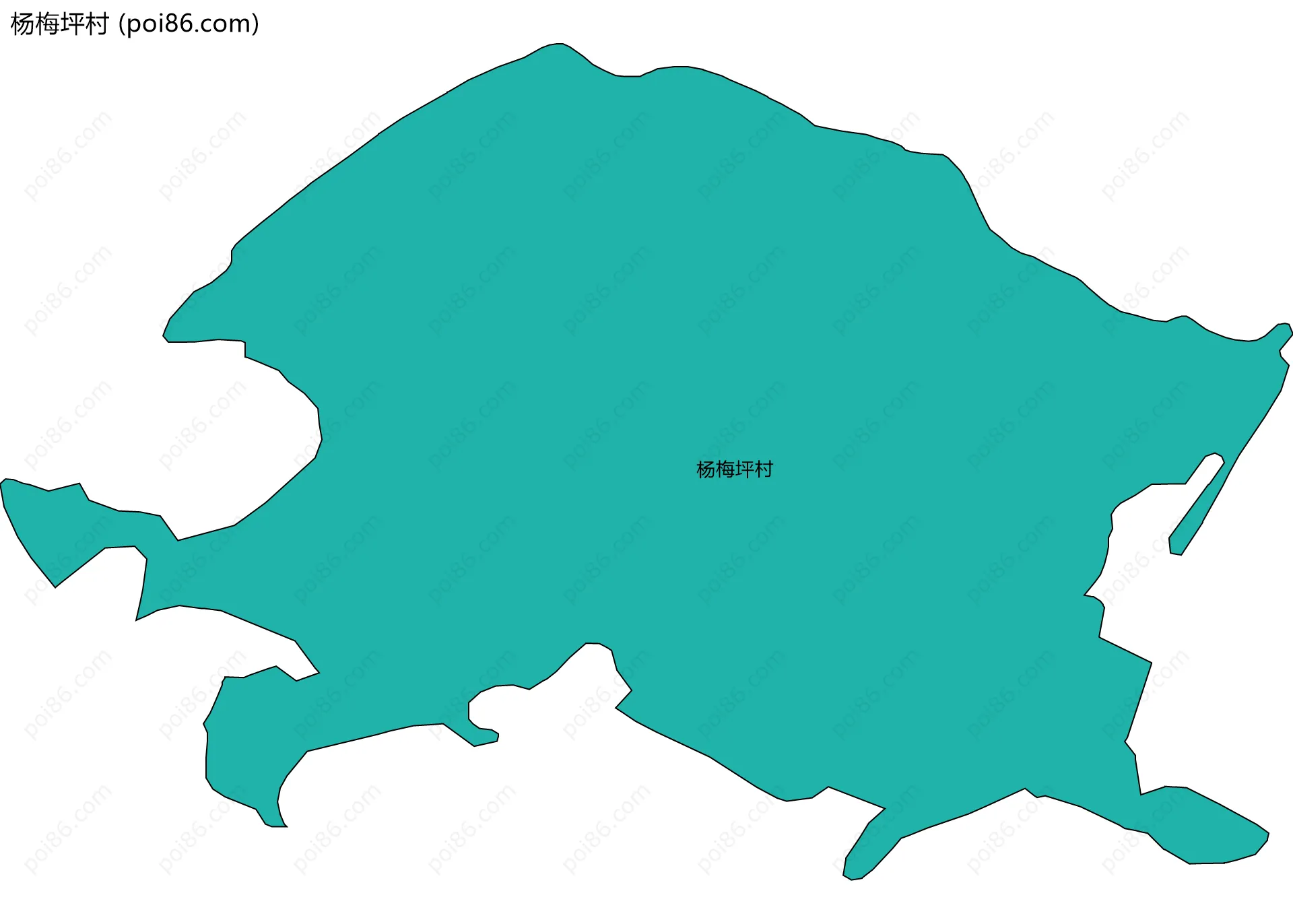 杨梅坪村边界地图