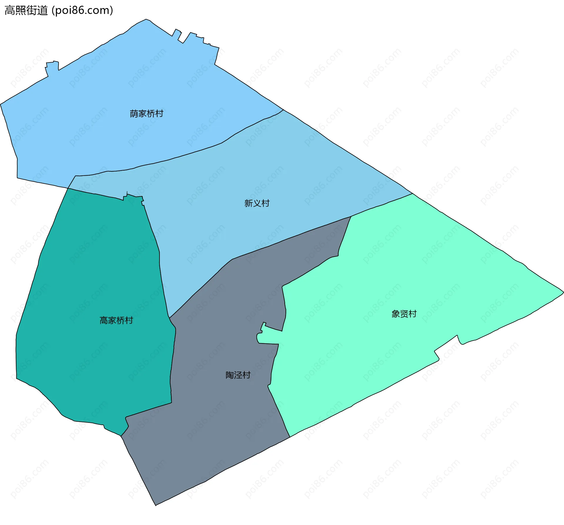 高照街道边界地图(五级行政区划)