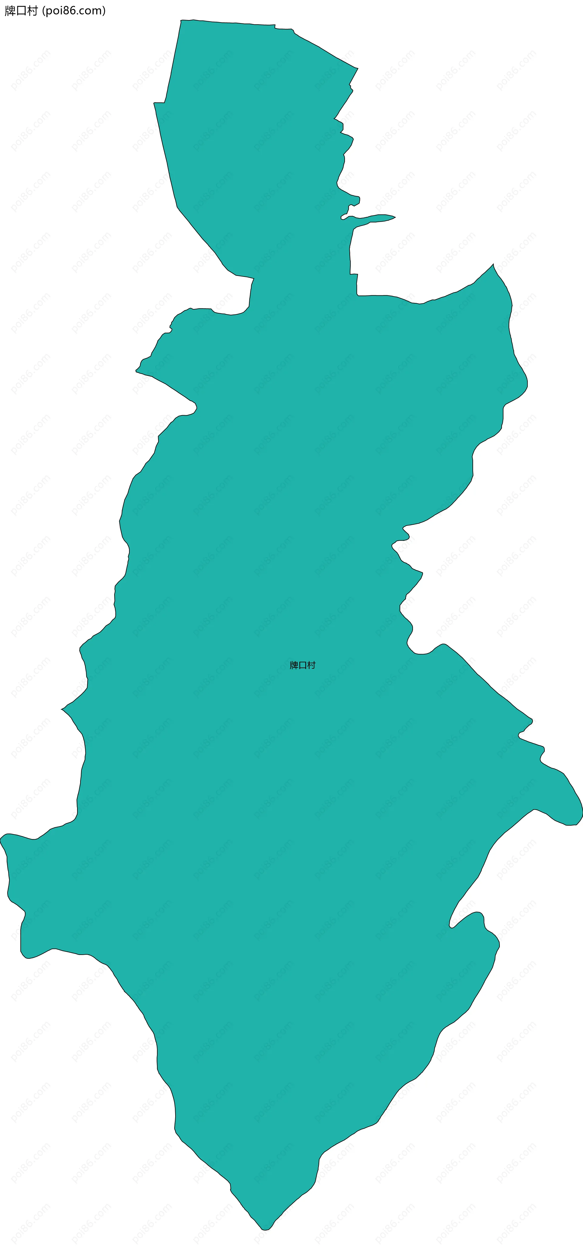 牌口村边界地图