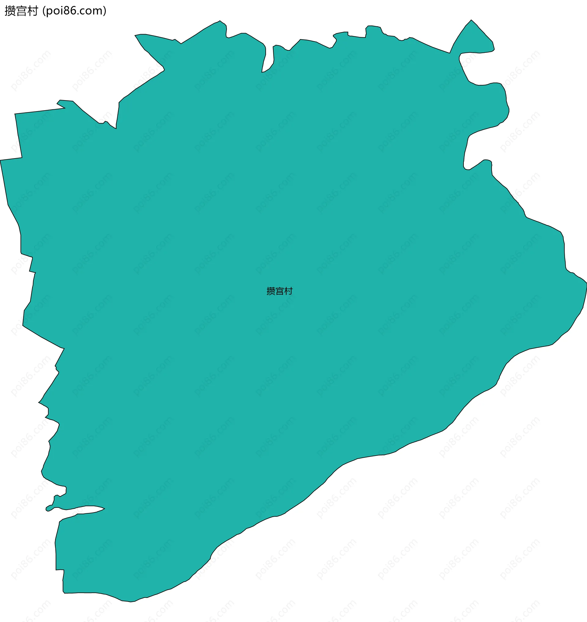 攒宫村边界地图