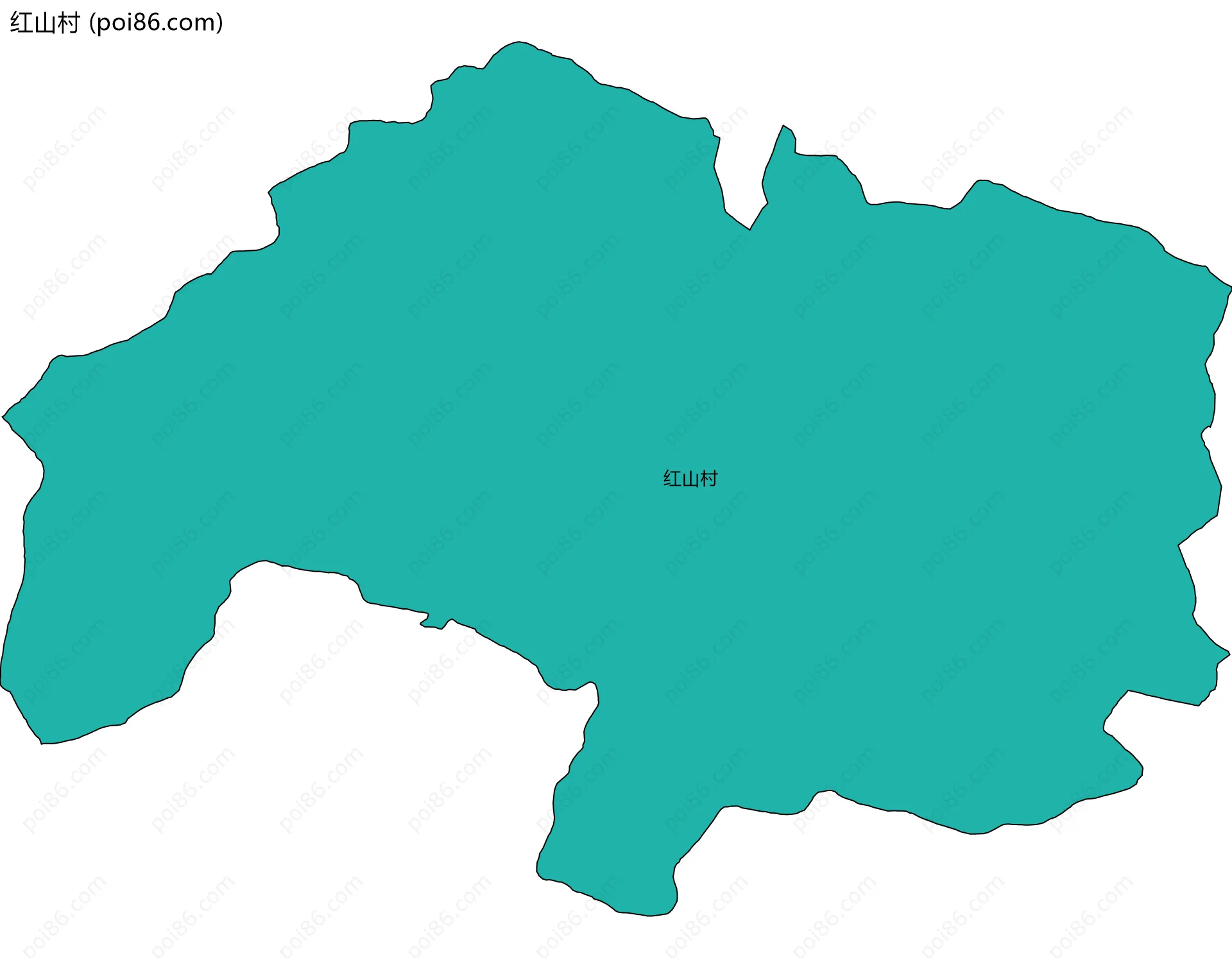 红山村边界地图