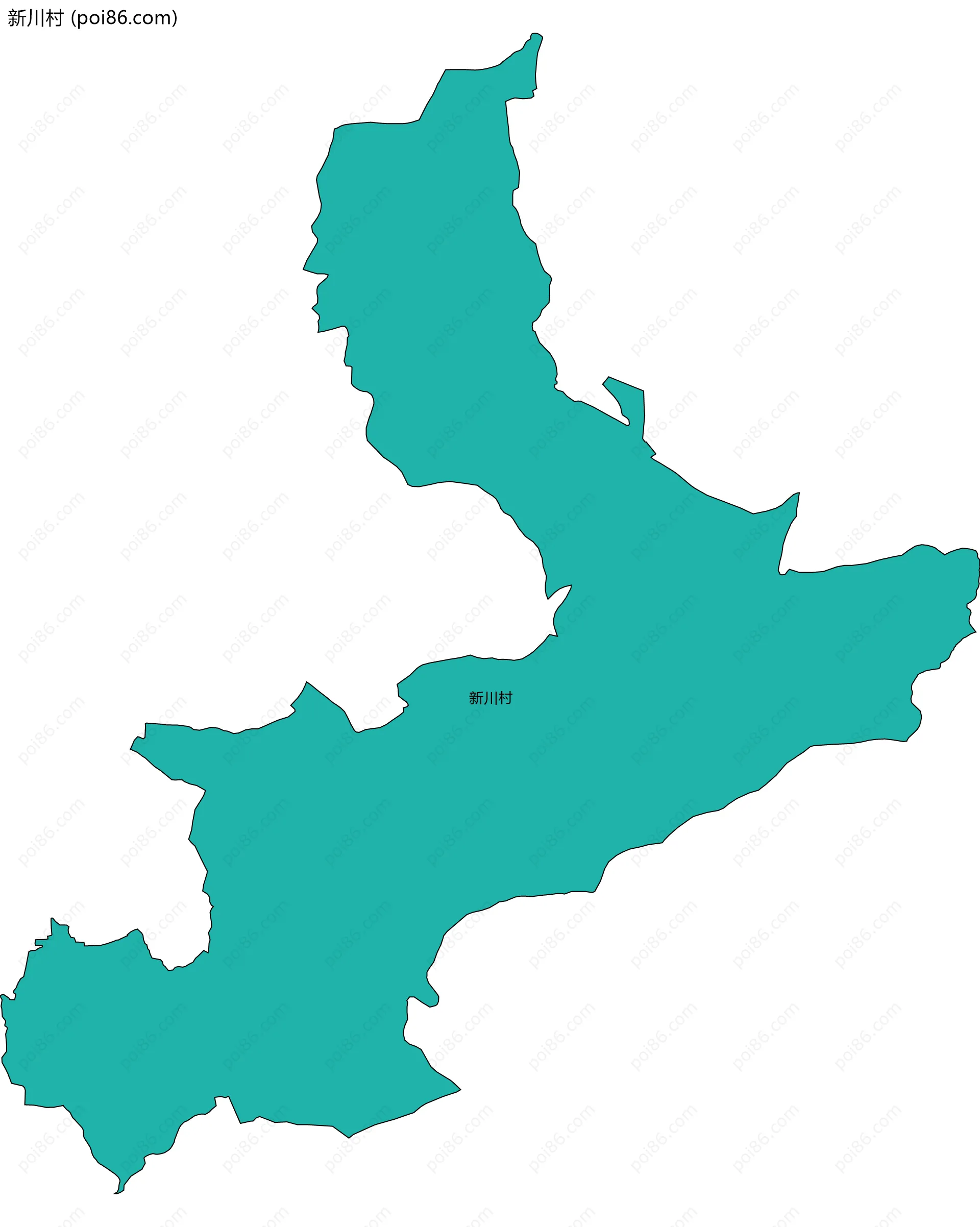 新川村边界地图