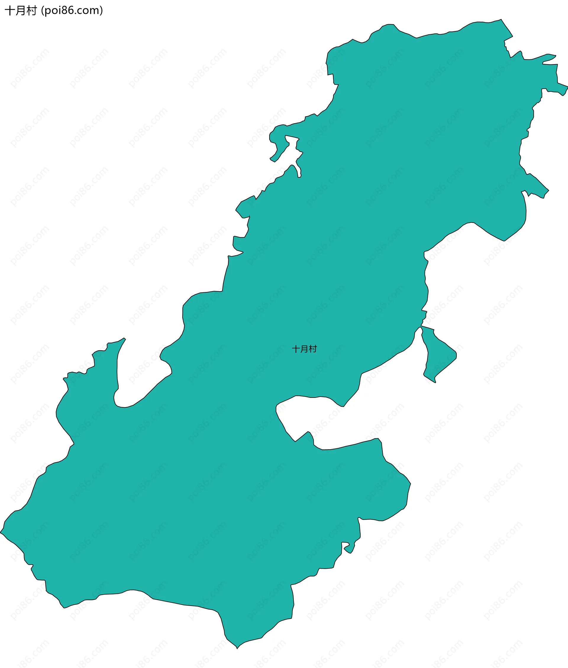 十月村边界地图