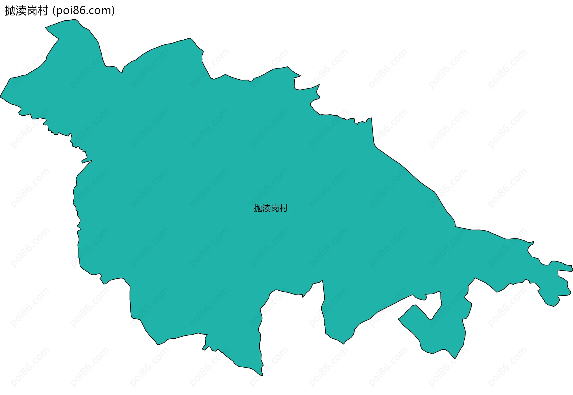 抛渎岗村边界地图