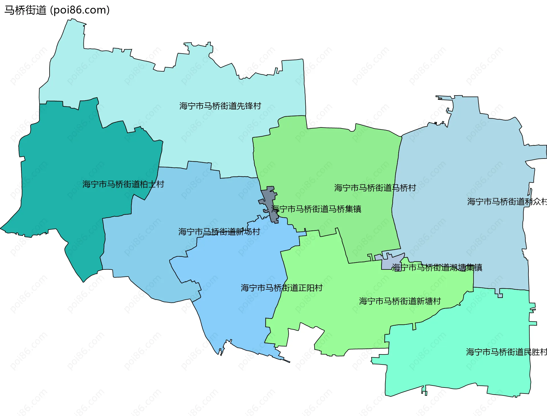 马桥街道边界地图(五级行政区划)