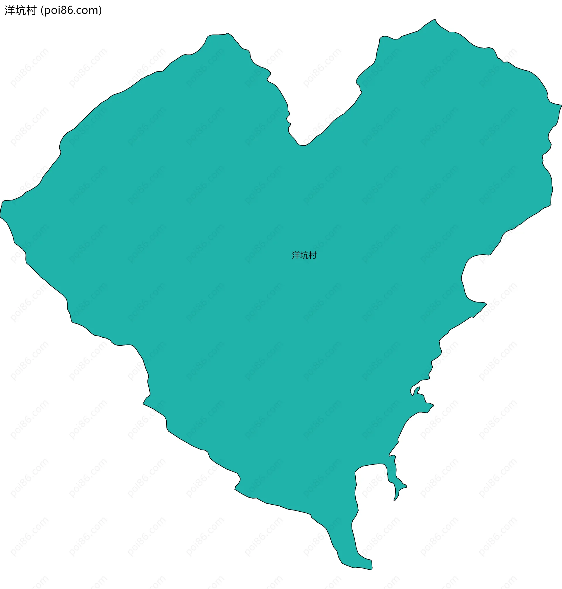 洋坑村边界地图