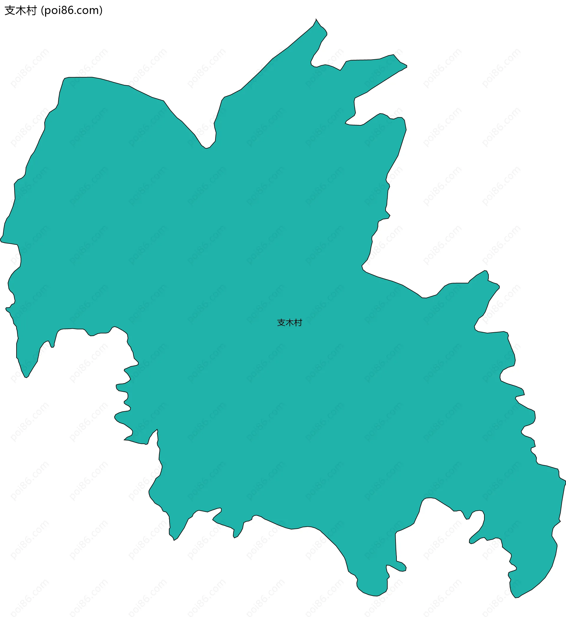 支木村边界地图