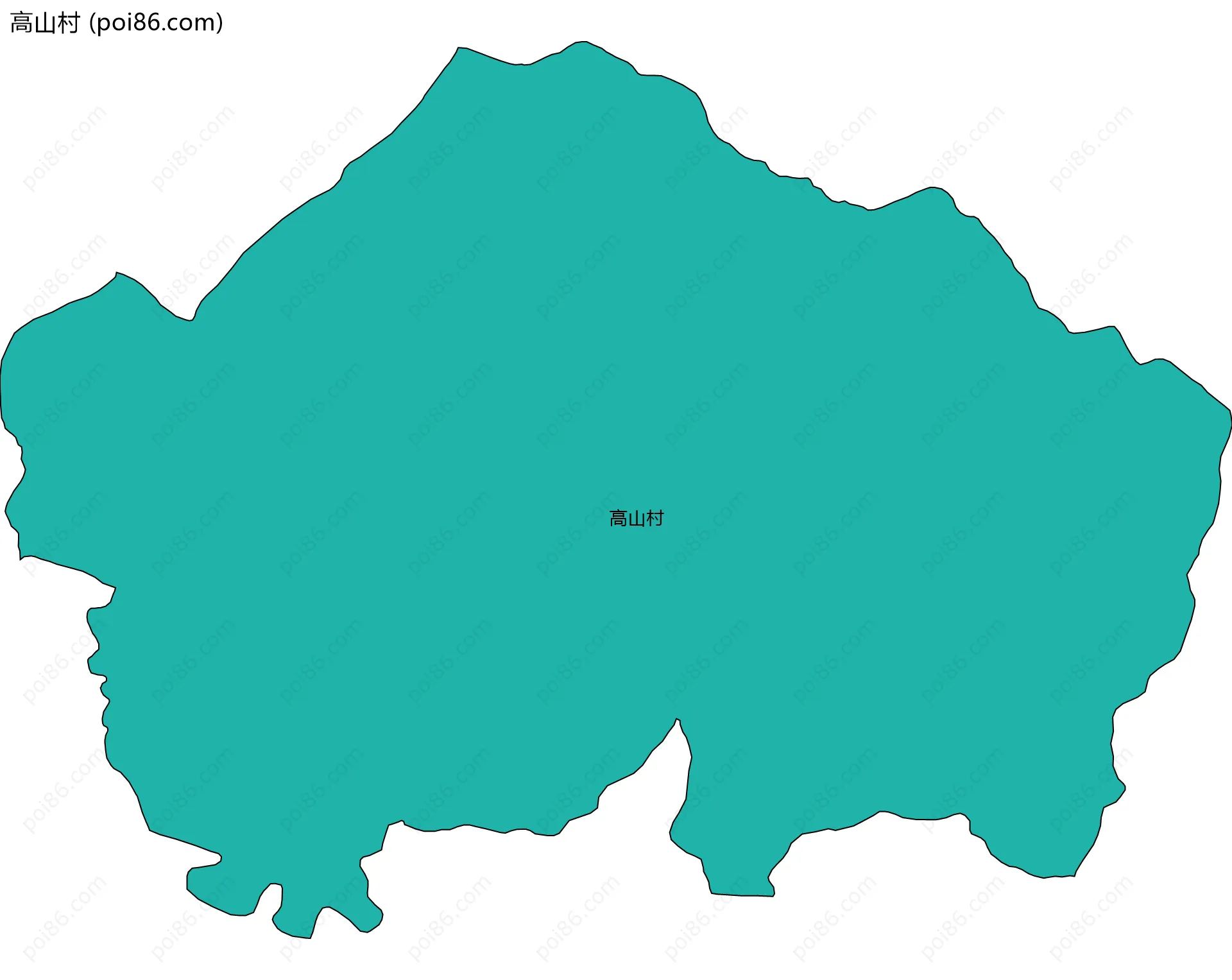 高山村边界地图