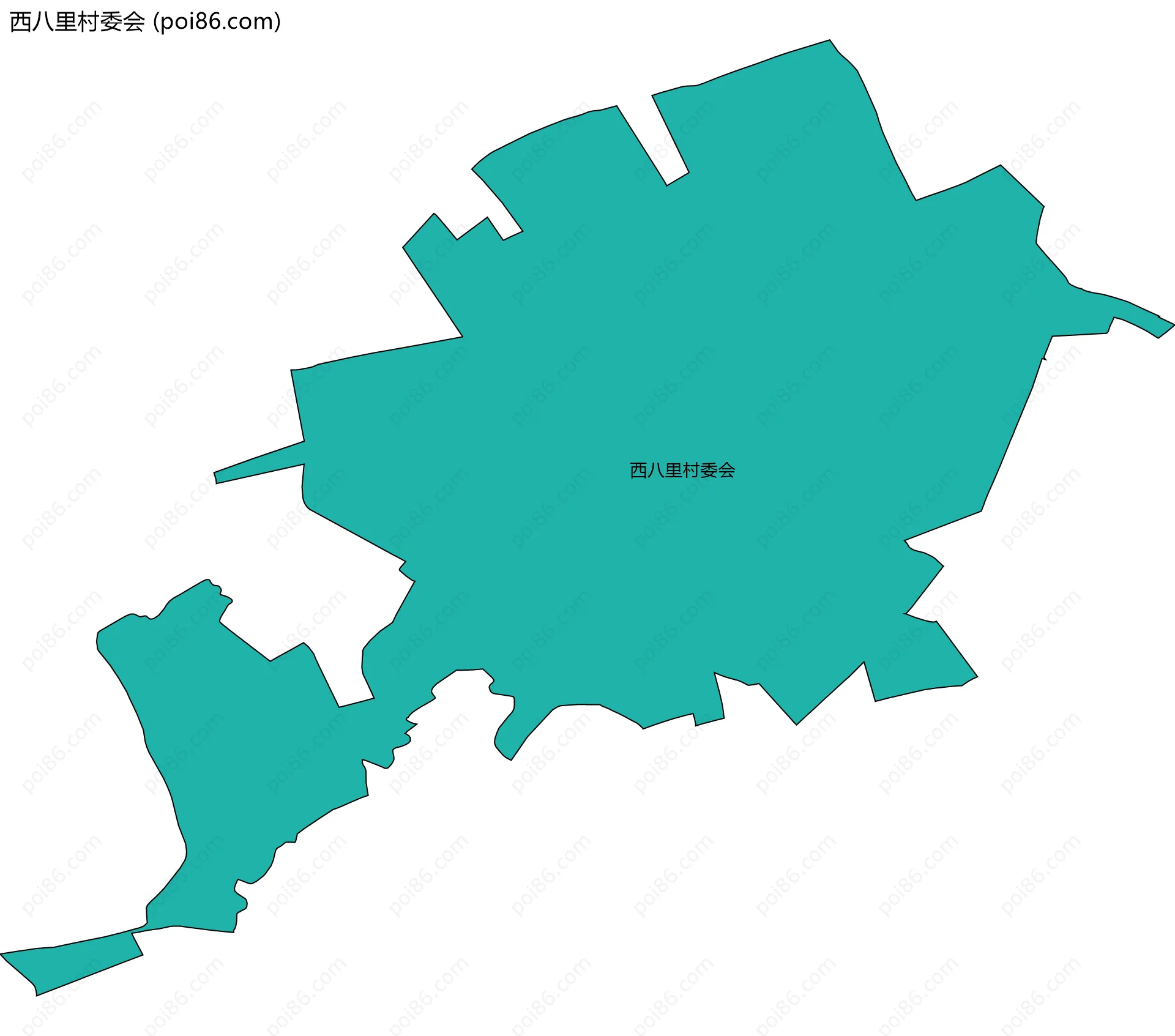 西八里村委会边界地图