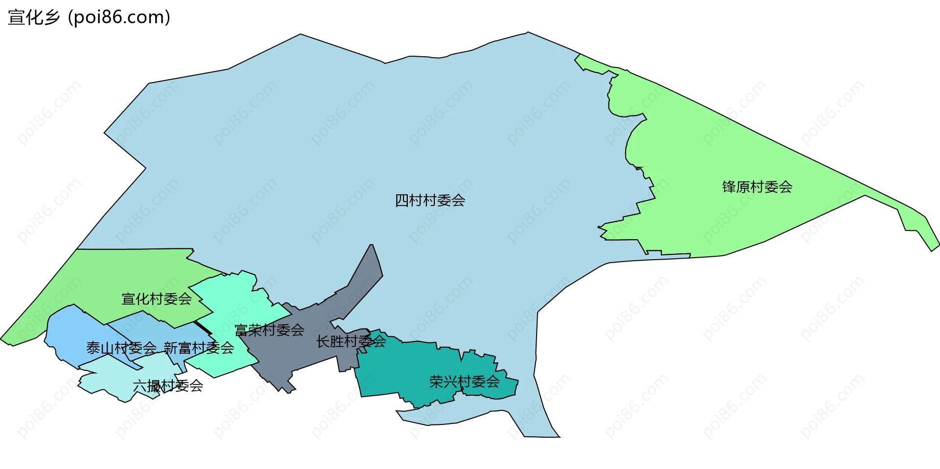 宣化乡边界地图(五级行政区划)