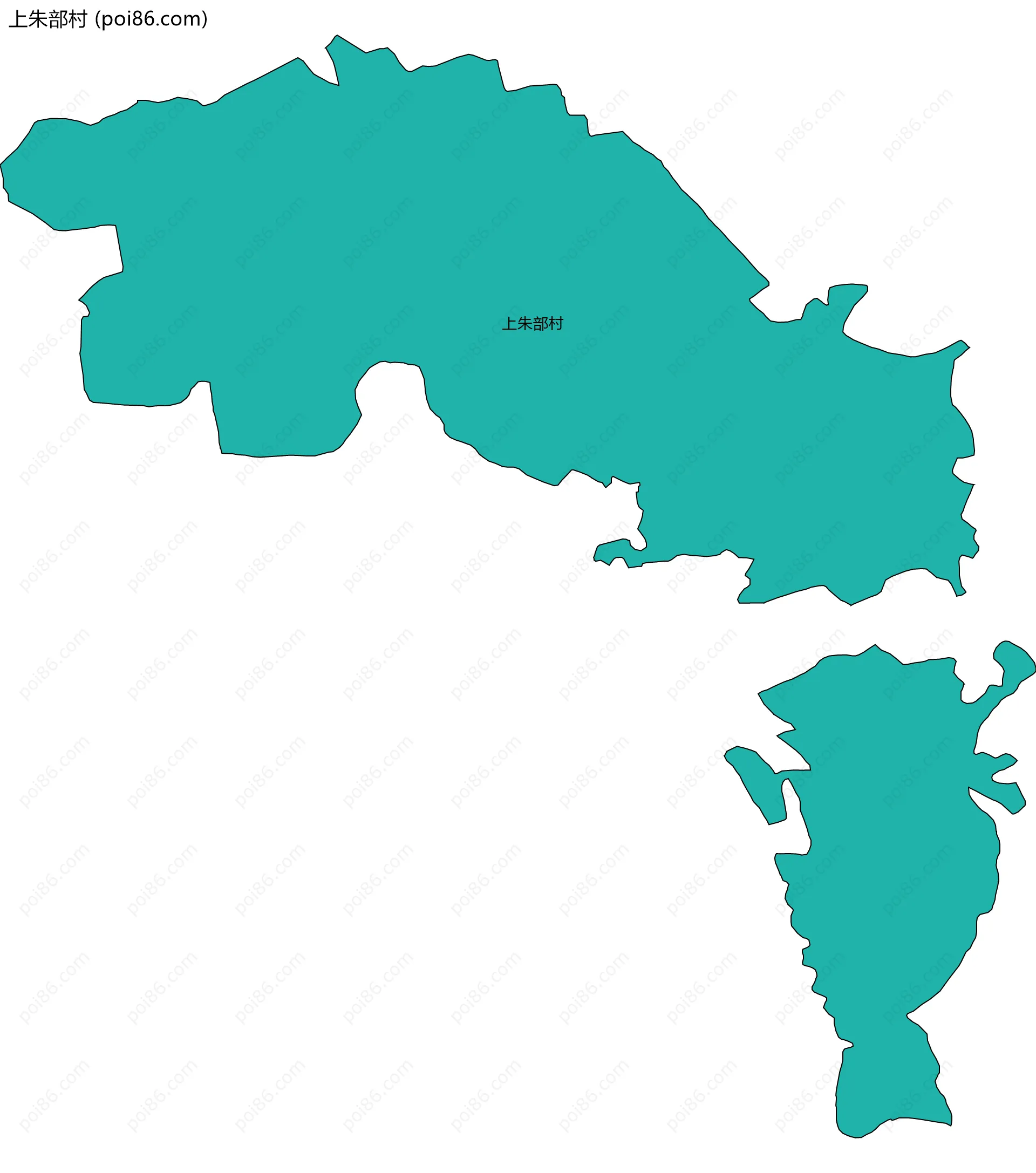 上朱部村边界地图