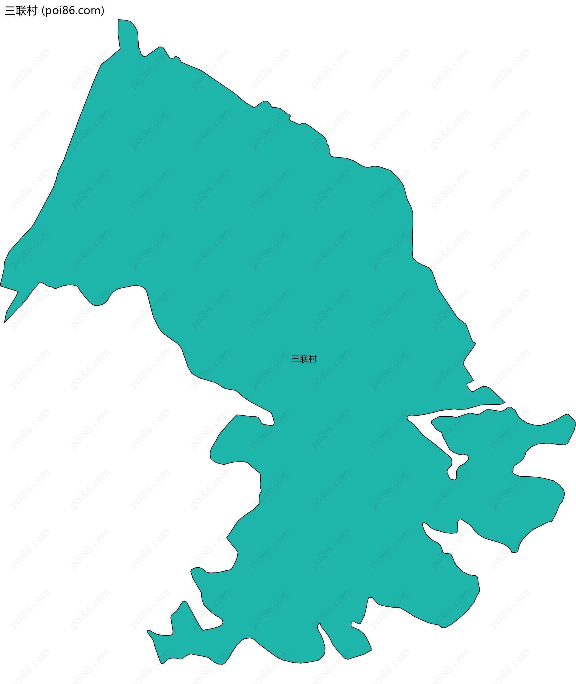 三联村边界地图