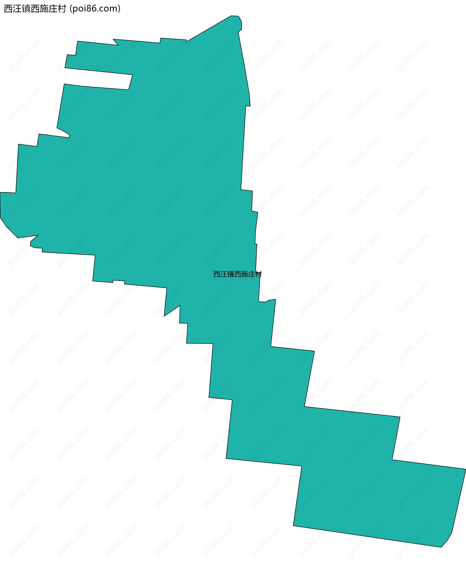 西汪镇西施庄村边界地图