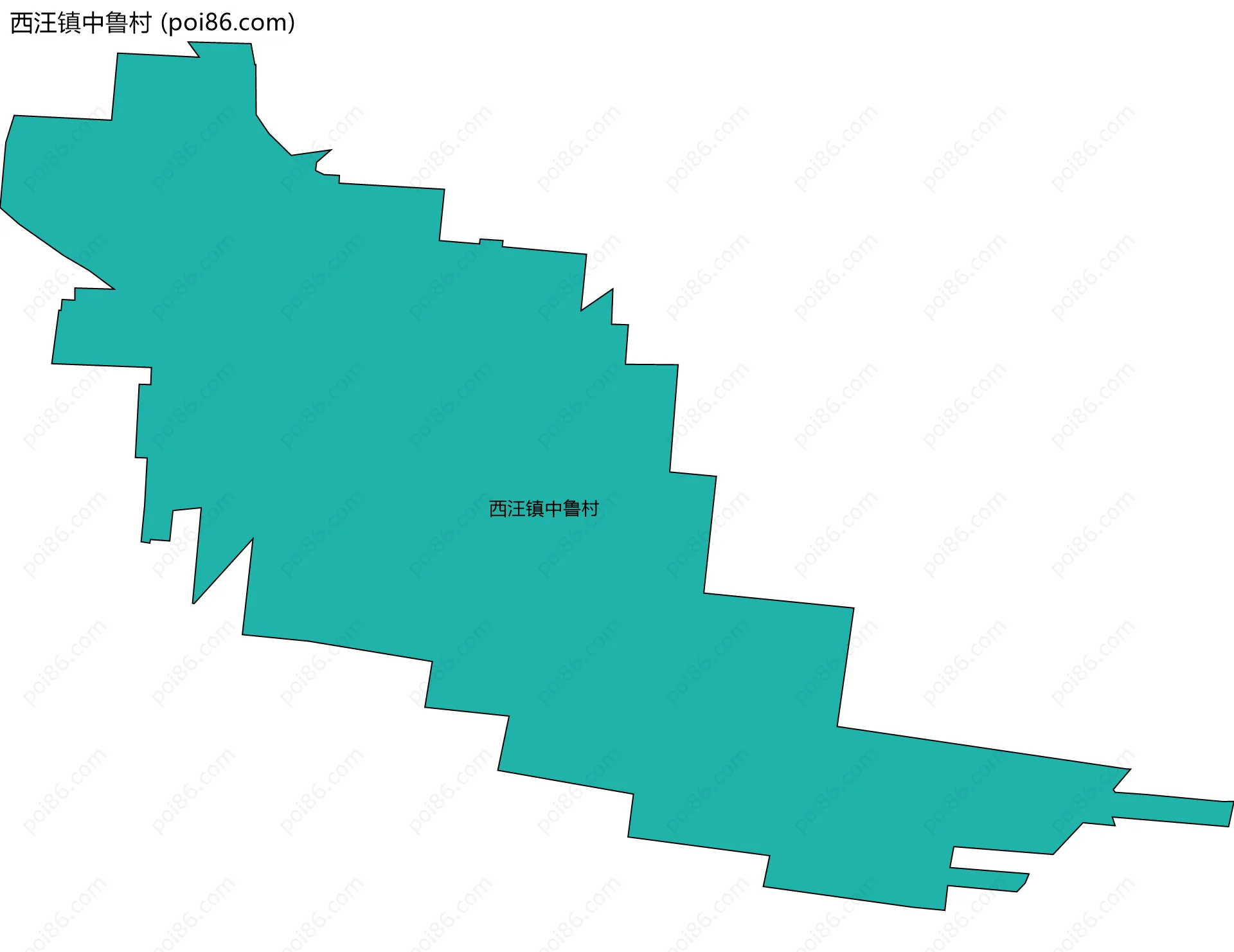 西汪镇中鲁村边界地图