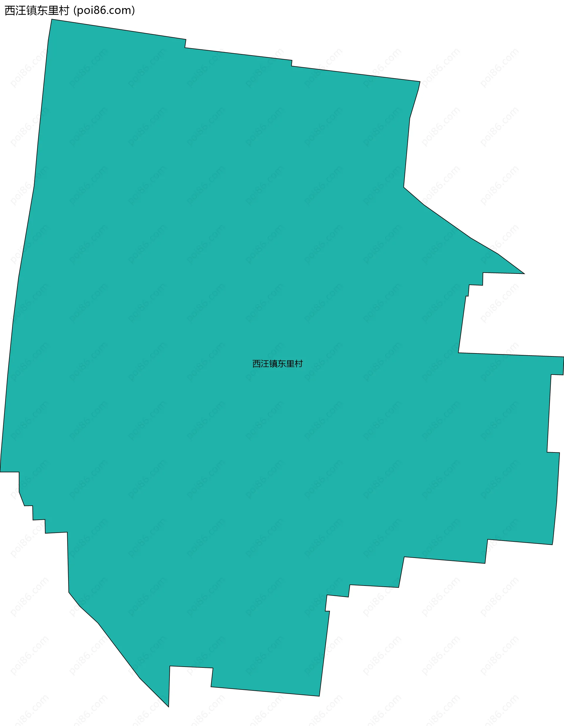 西汪镇东里村边界地图