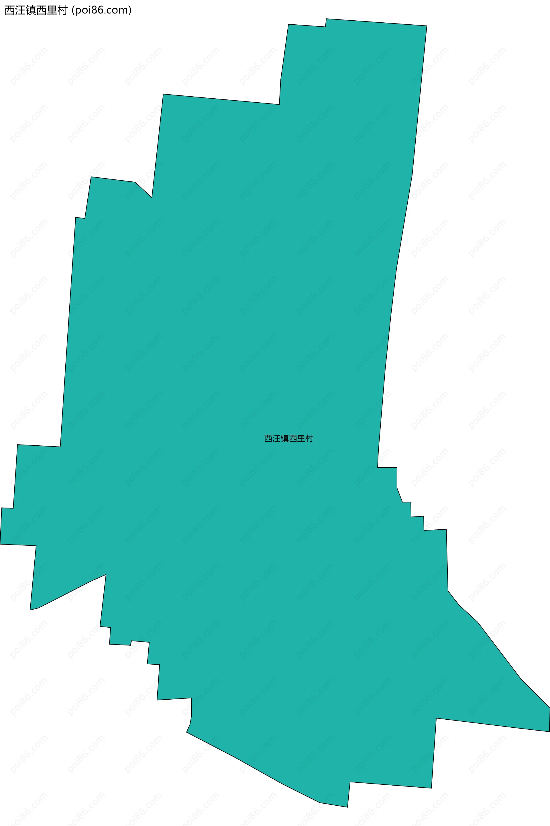 西汪镇西里村边界地图