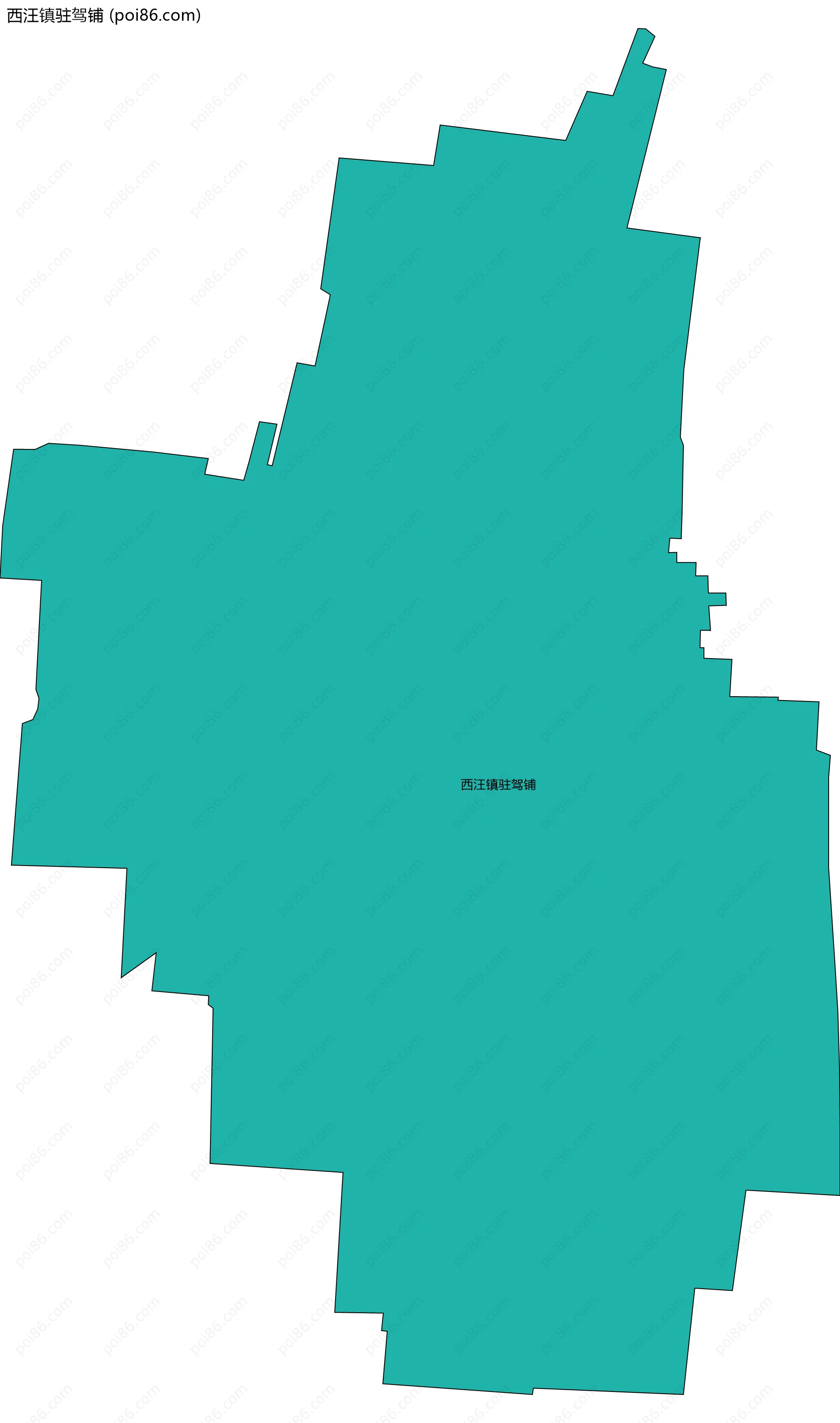 西汪镇驻驾铺边界地图