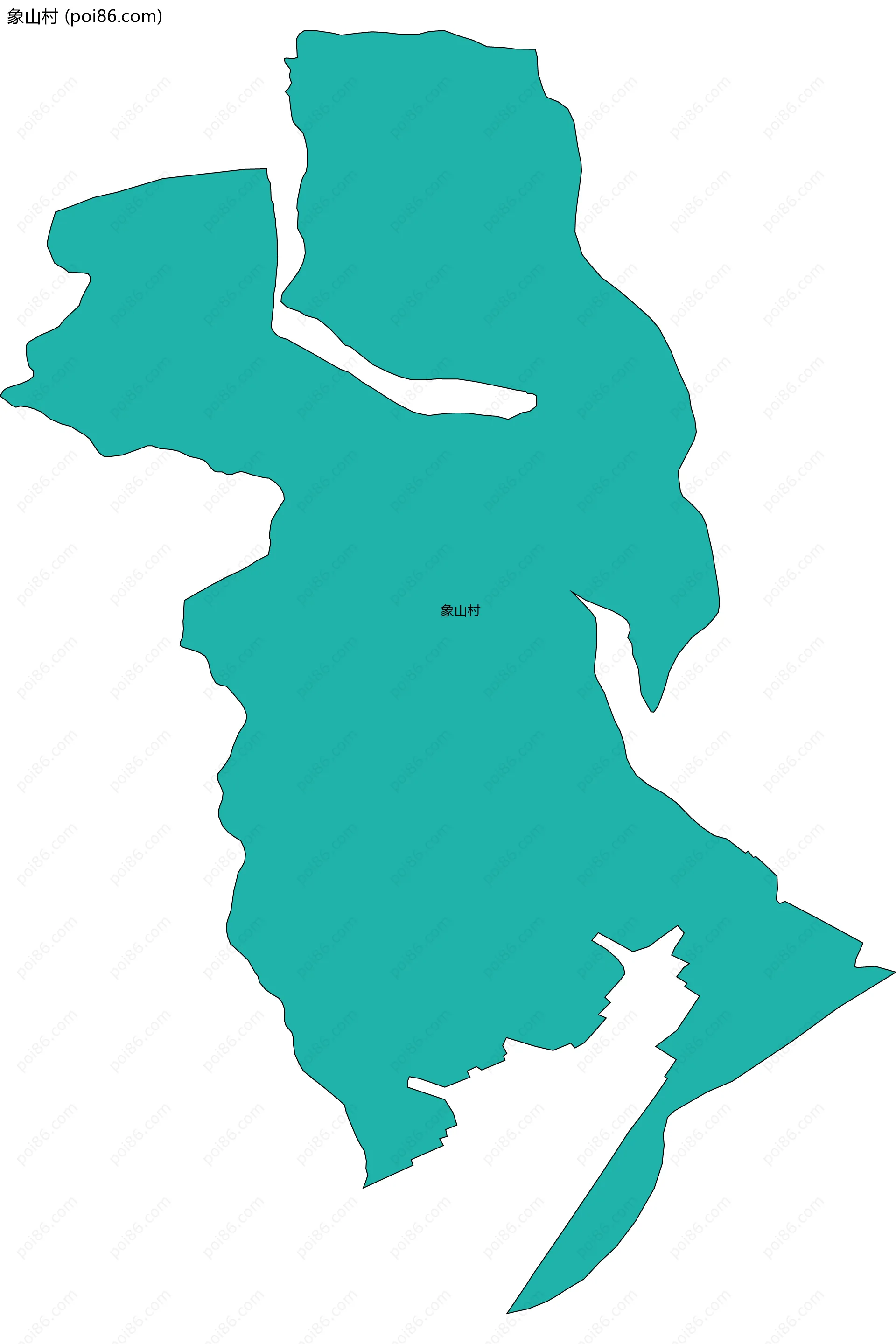 象山村边界地图